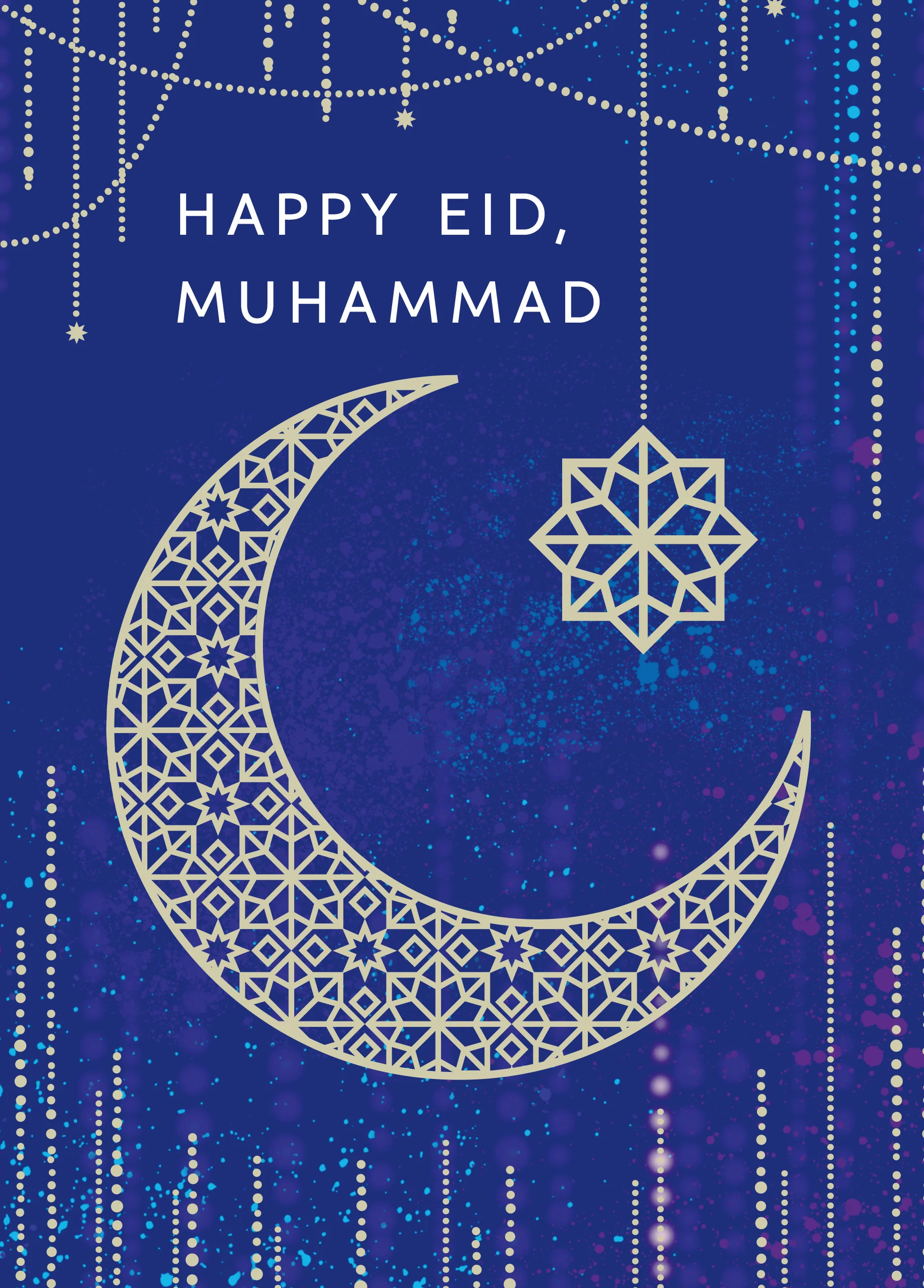 Personalised Eid Decorations Greetings Card