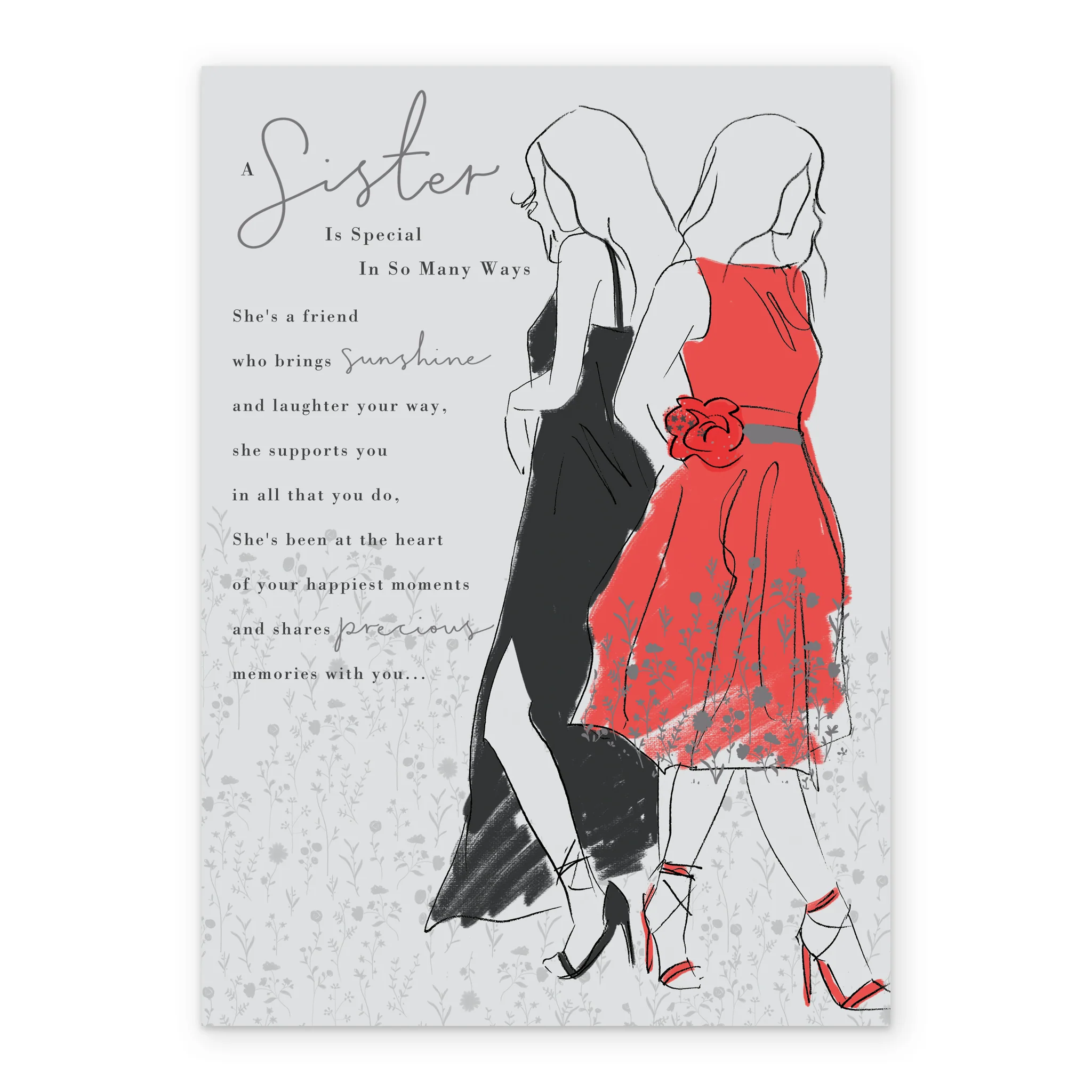 Personalised Elegant Illustration Sister Card - Image 2