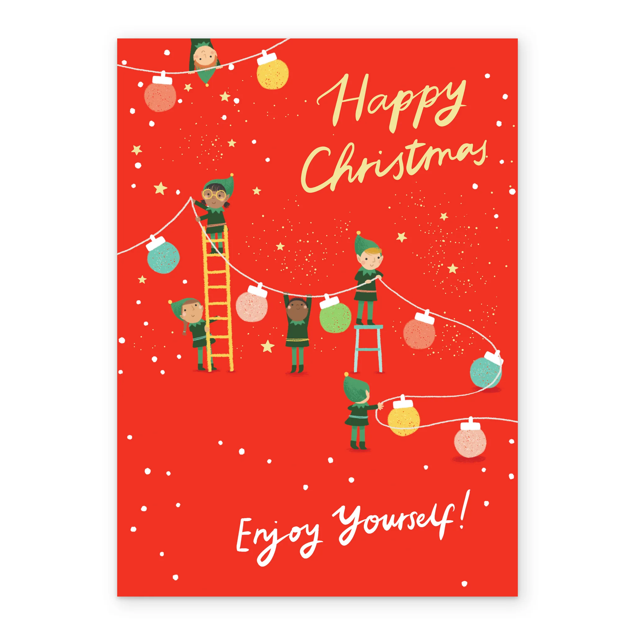 Personalised Elves And Christmas Decoration Christmas Card - Image 2