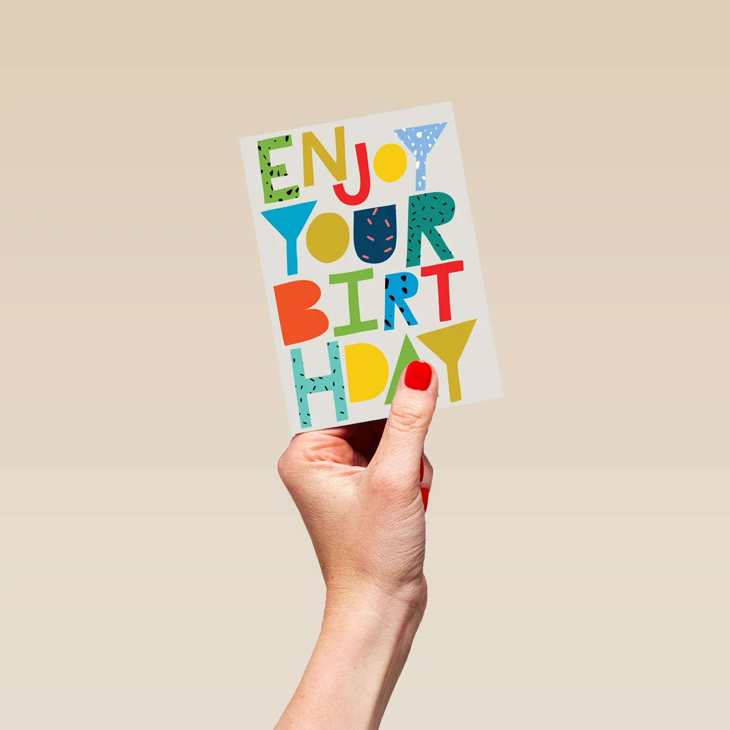 Personalised Enjoy Your Birthday Contemporary Typography Card - Image 4