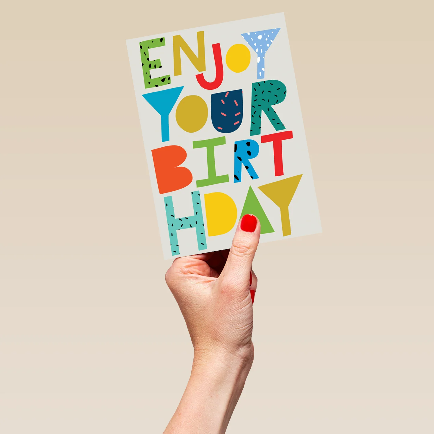 Personalised Enjoy Your Birthday Contemporary Typography Card - Image 5