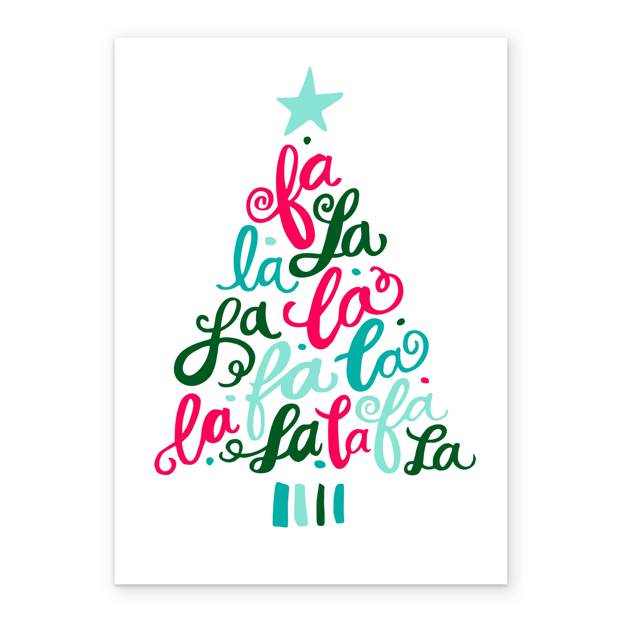 Personalised Fa La La La La Tree Christmas Card - Image 2