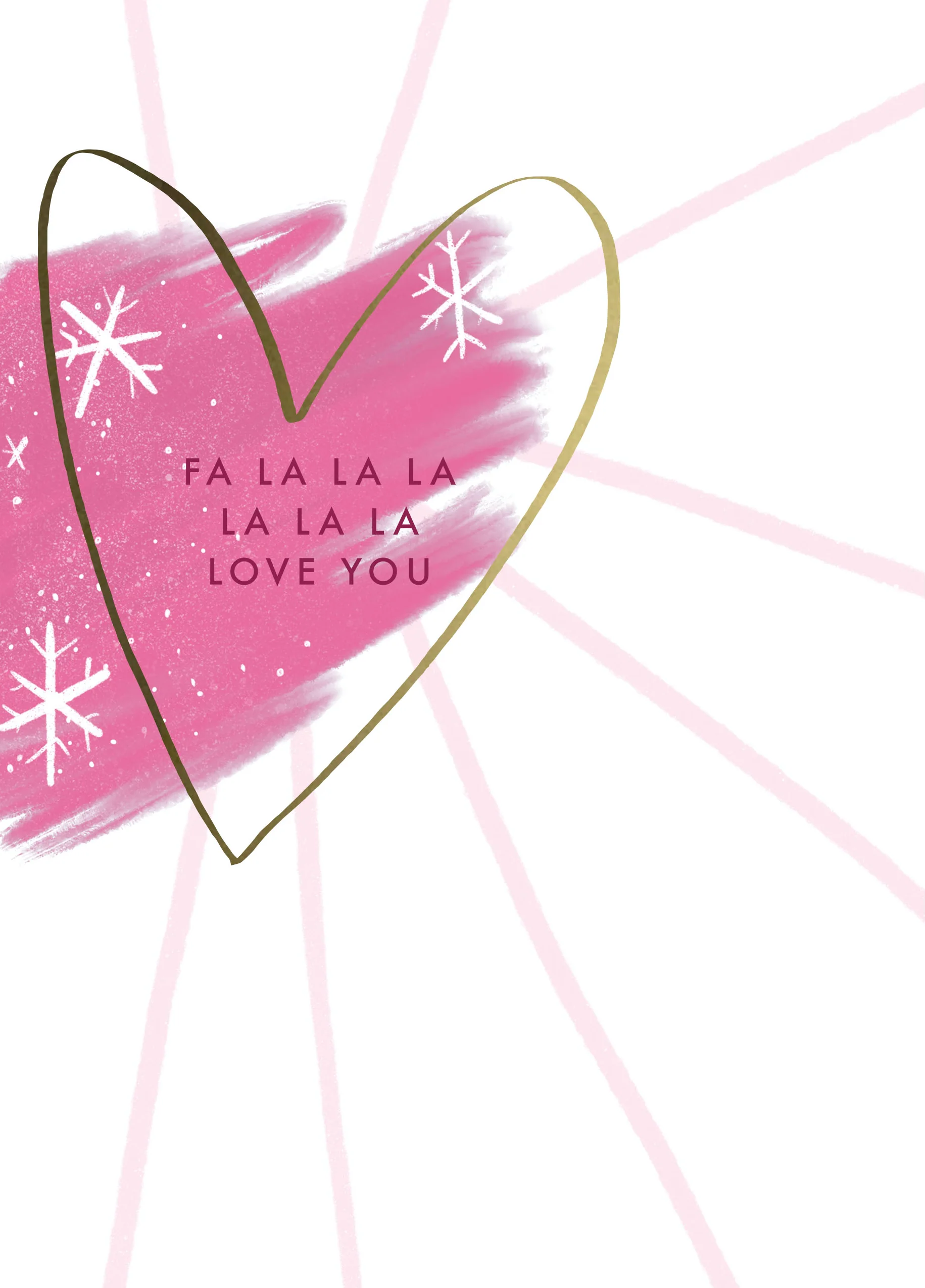 Personalised Fa La Love You Cute Contemporary Christmas Card