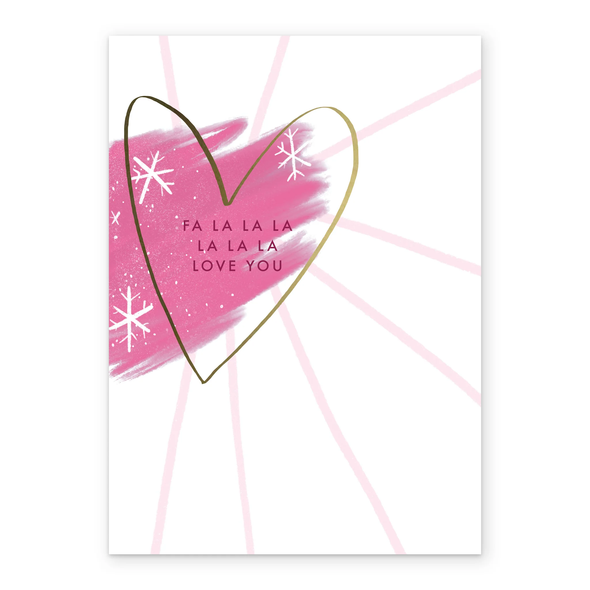 Personalised Fa La Love You Cute Contemporary Christmas Card - Image 2
