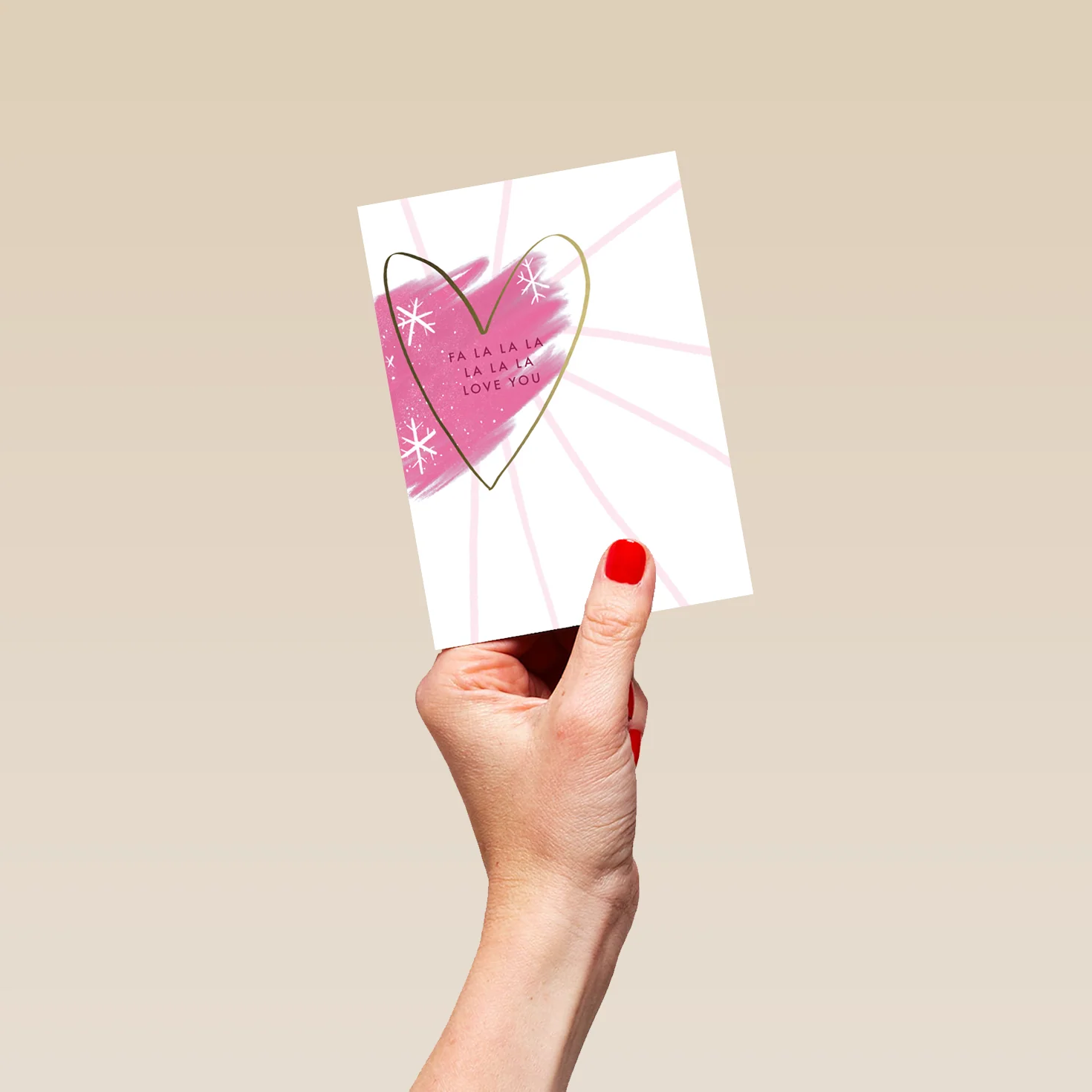 Personalised Fa La Love You Cute Contemporary Christmas Card - Image 4