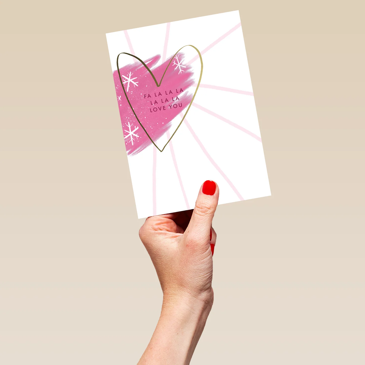 Personalised Fa La Love You Cute Contemporary Christmas Card - Image 5