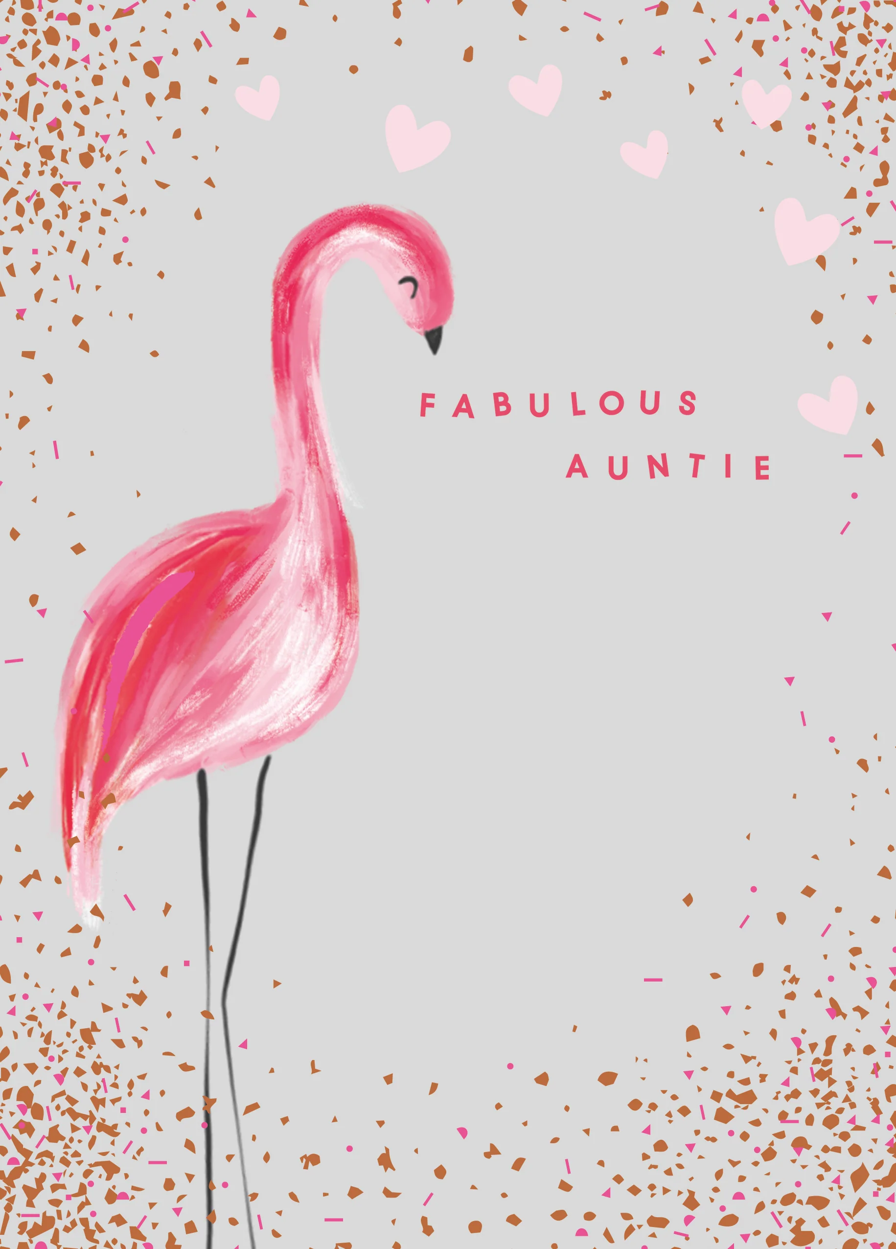 Personalised Fabulous Flamingo Birthday Card For Auntie