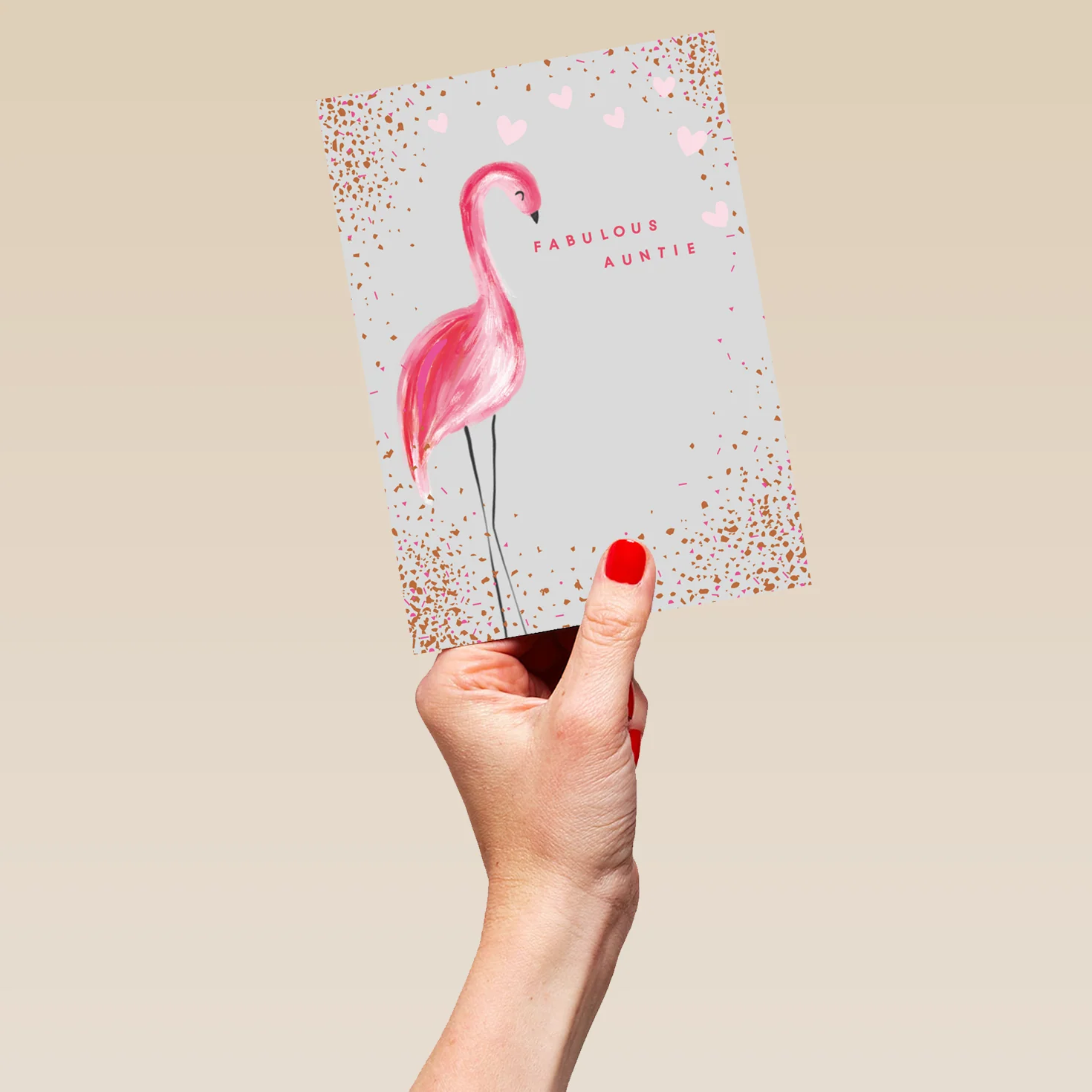 Personalised Fabulous Flamingo Birthday Card For Auntie - Image 5