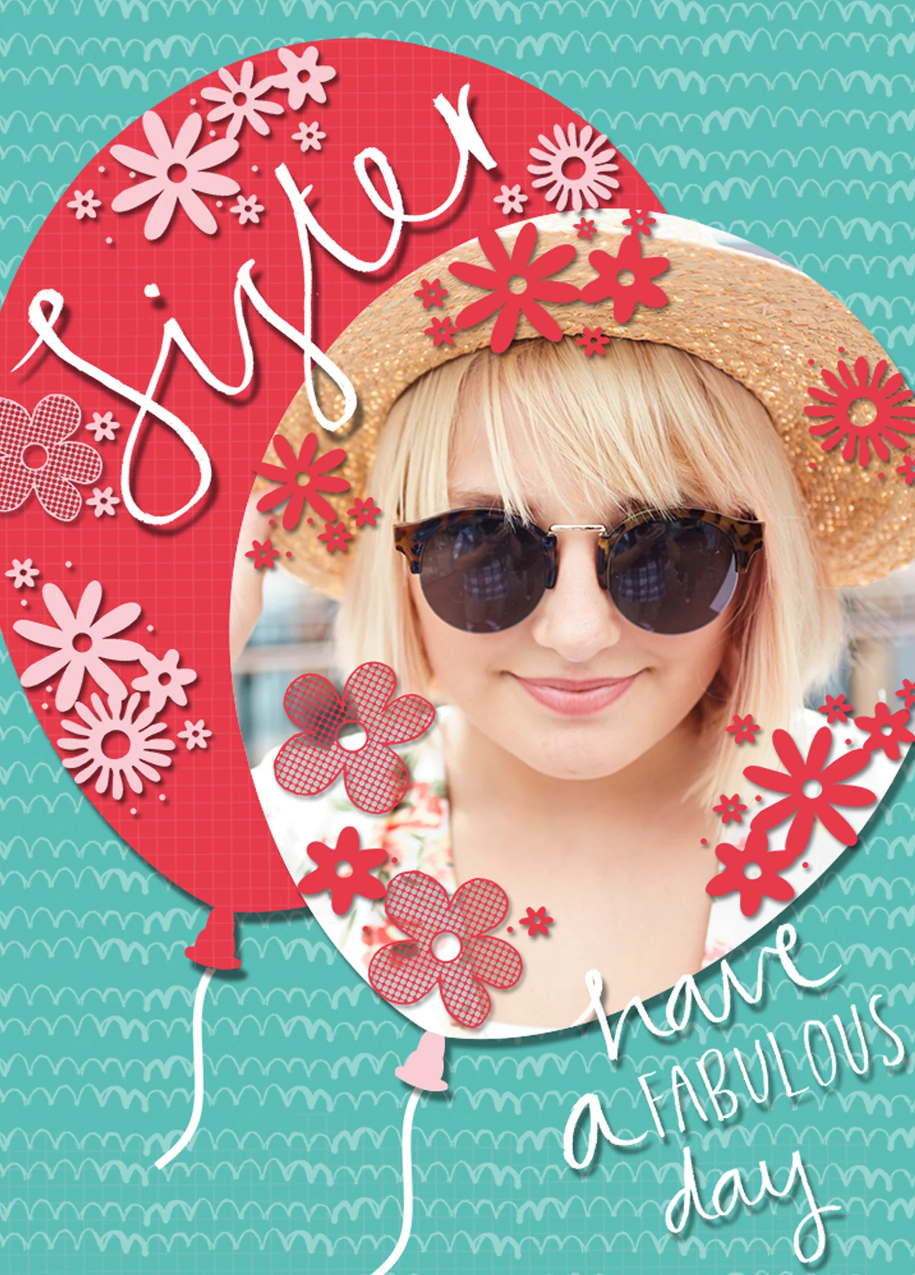 Personalised Fabulous Photo Birthday Card For Sister