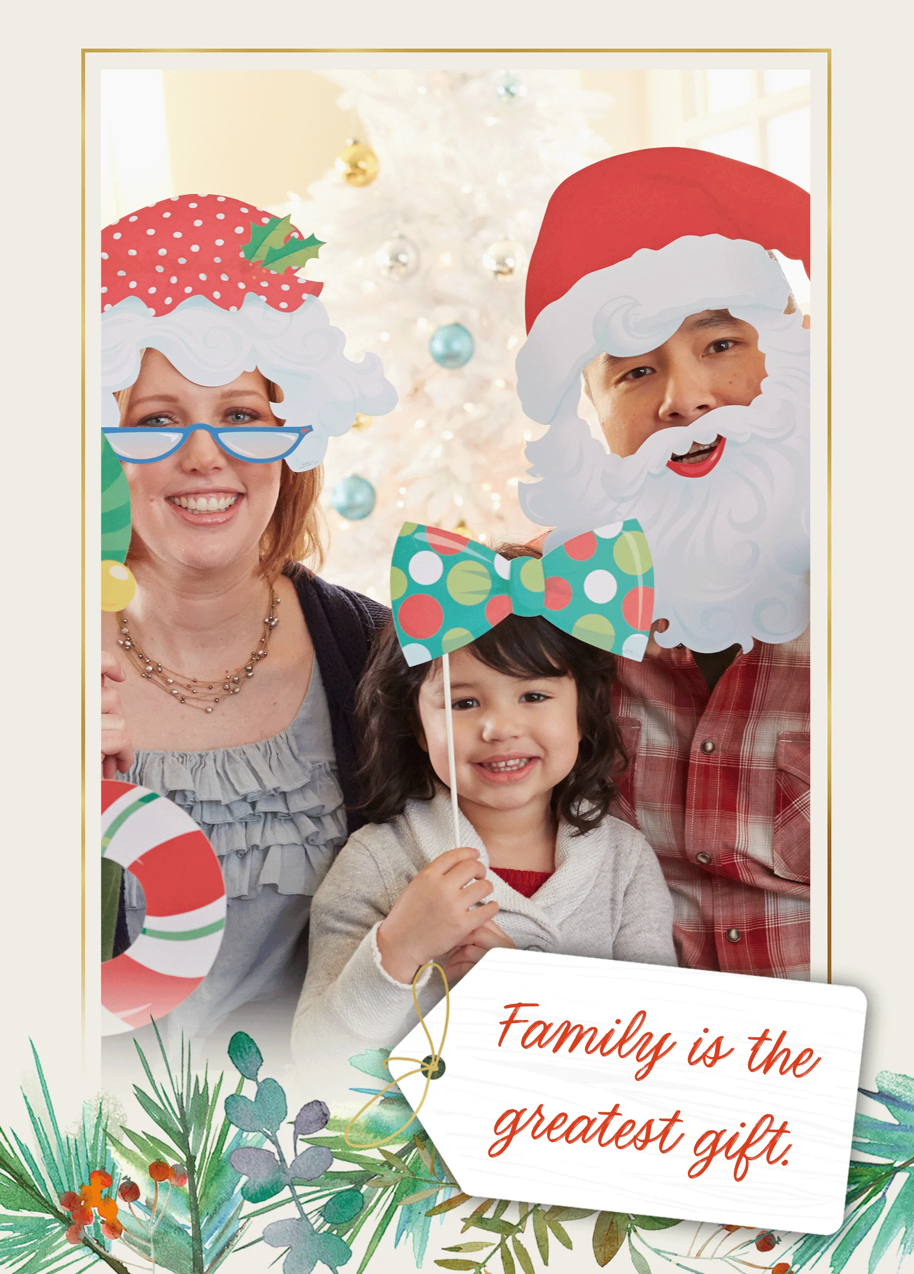 Personalised 'Family is the Greatest Gift' Photo Upload Christmas Card