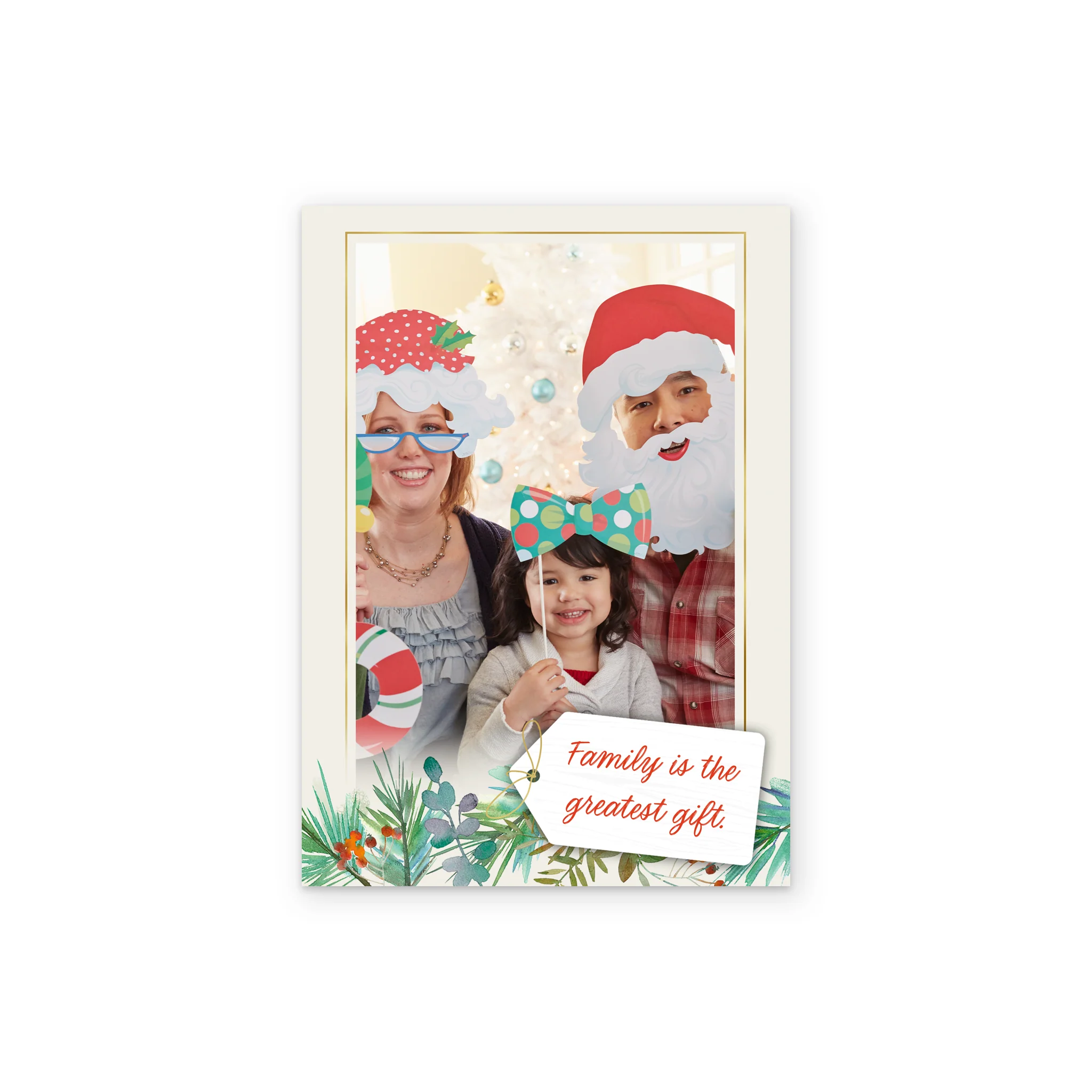 Personalised 'Family is the Greatest Gift' Photo Upload Christmas Card - Image 2