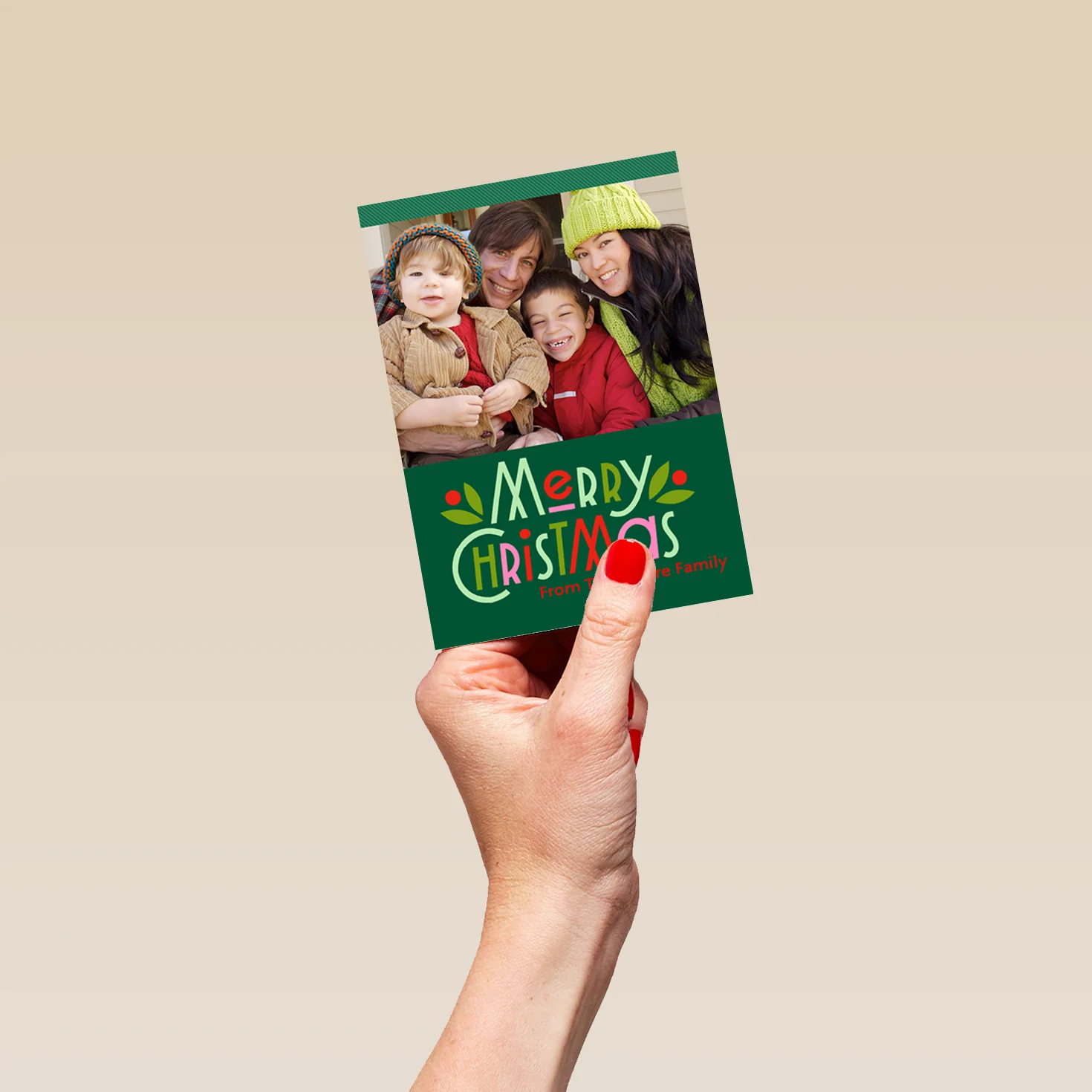Personalised Family Photo Christmas Card - Image 4
