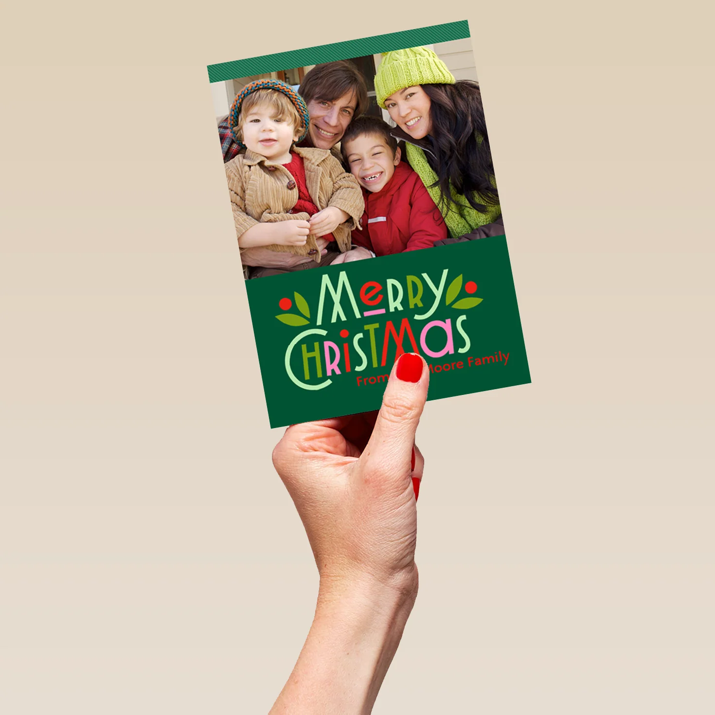 Personalised Family Photo Christmas Card - Image 5
