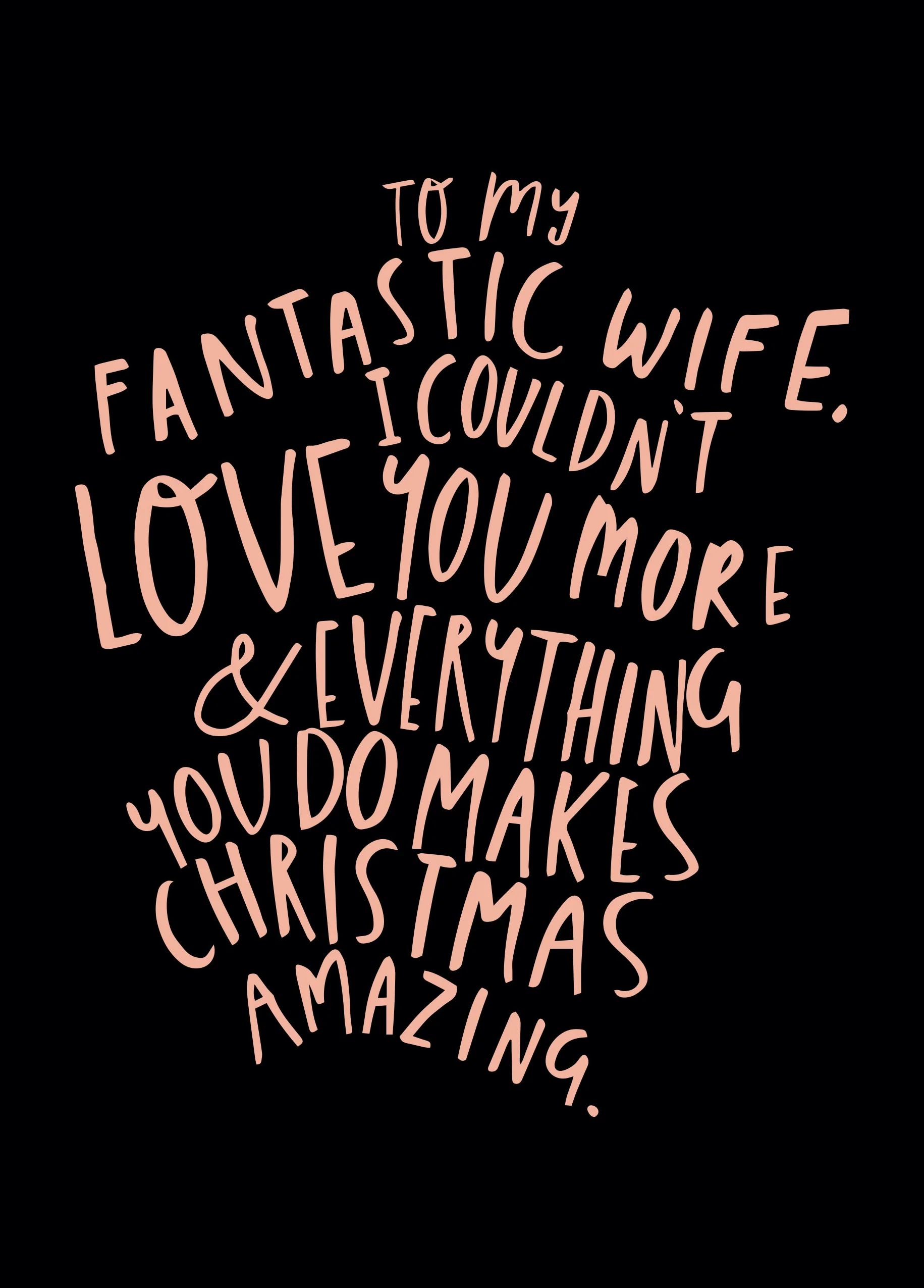Personalised Fantastic Wife Couldn't Love You More Christmas Card