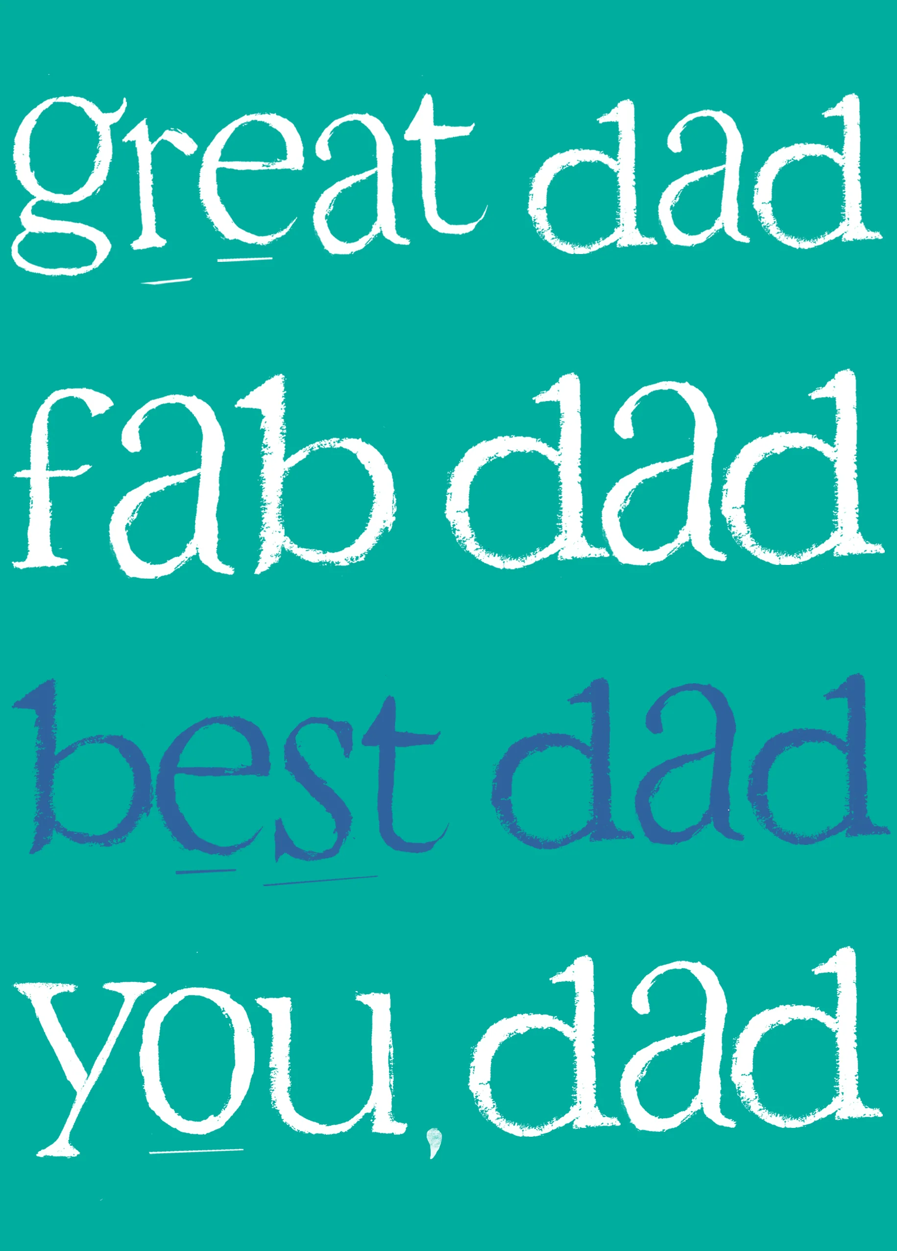 Personalised Father's Day Card You're Great Fab The Best