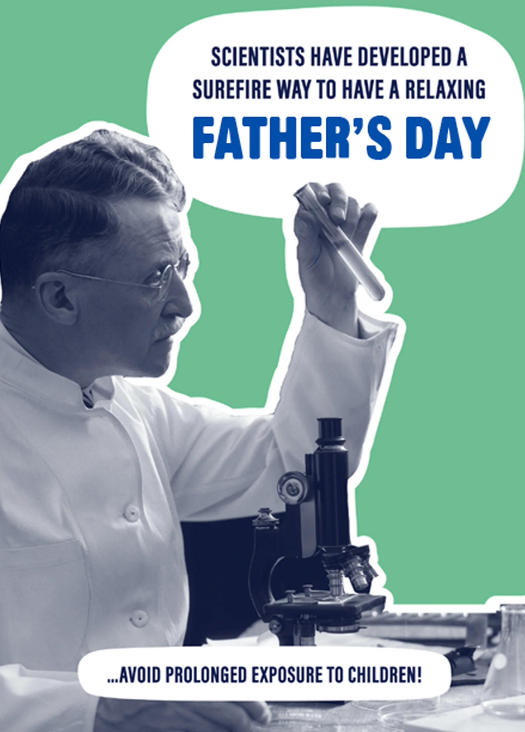 Personalised Father's Day Funny Vintage Photo Microscope Card