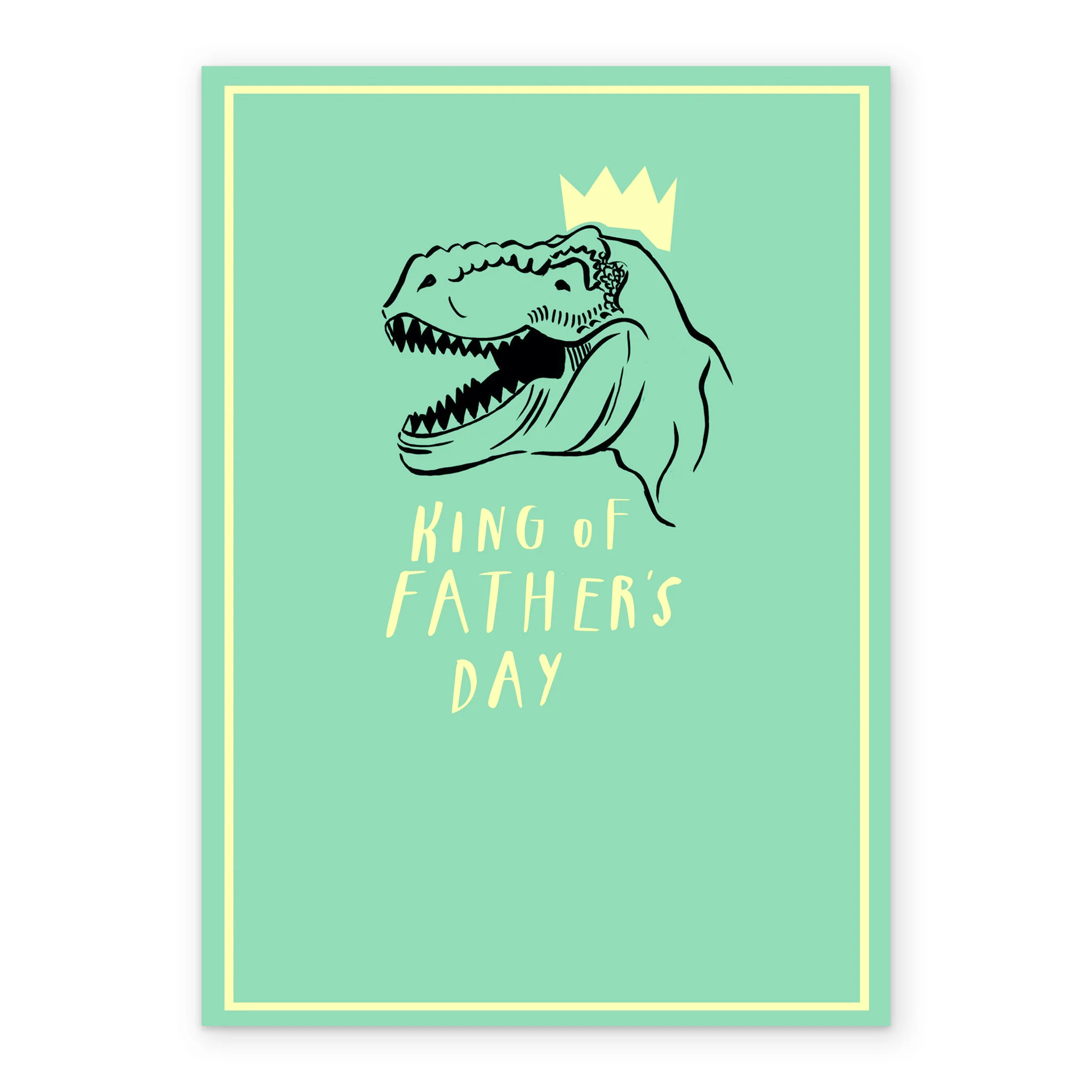 Personalised Father's Day Prehistoric Dinosaur Illustration Card - Image 2