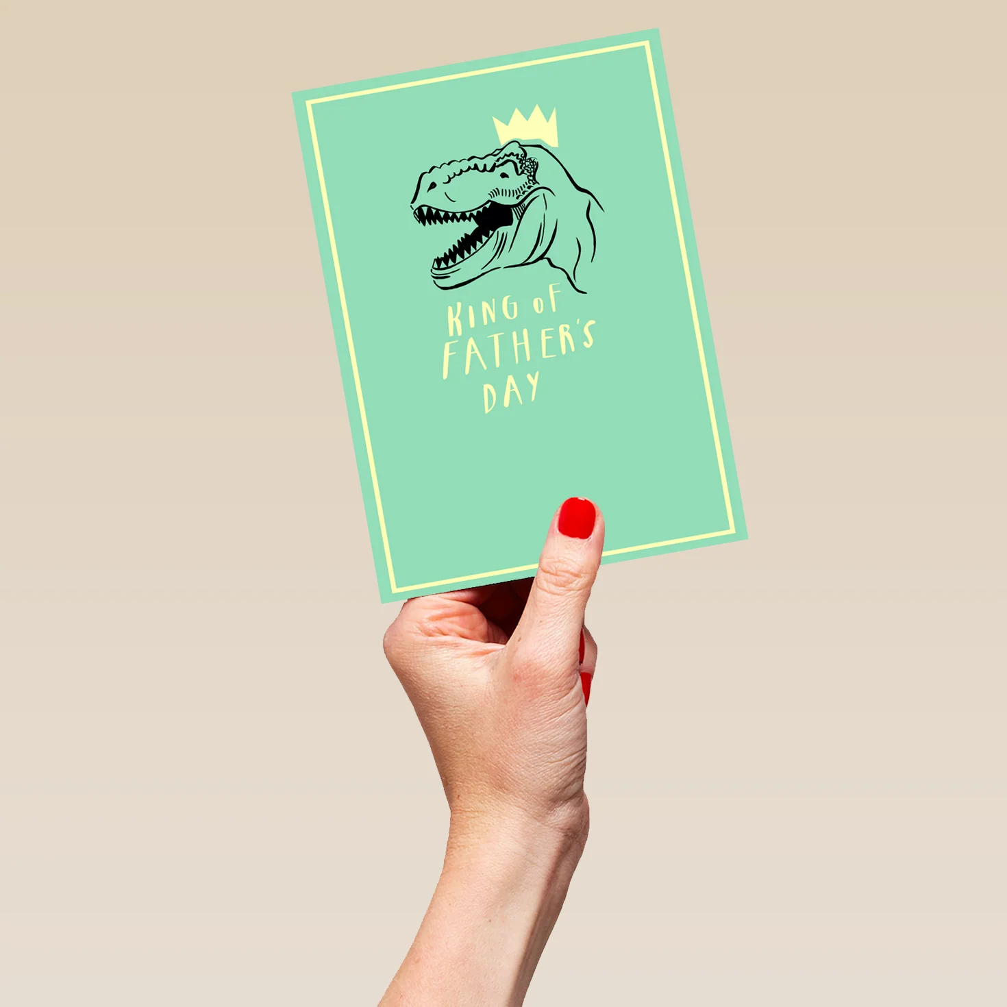Personalised Father's Day Prehistoric Dinosaur Illustration Card - Image 5