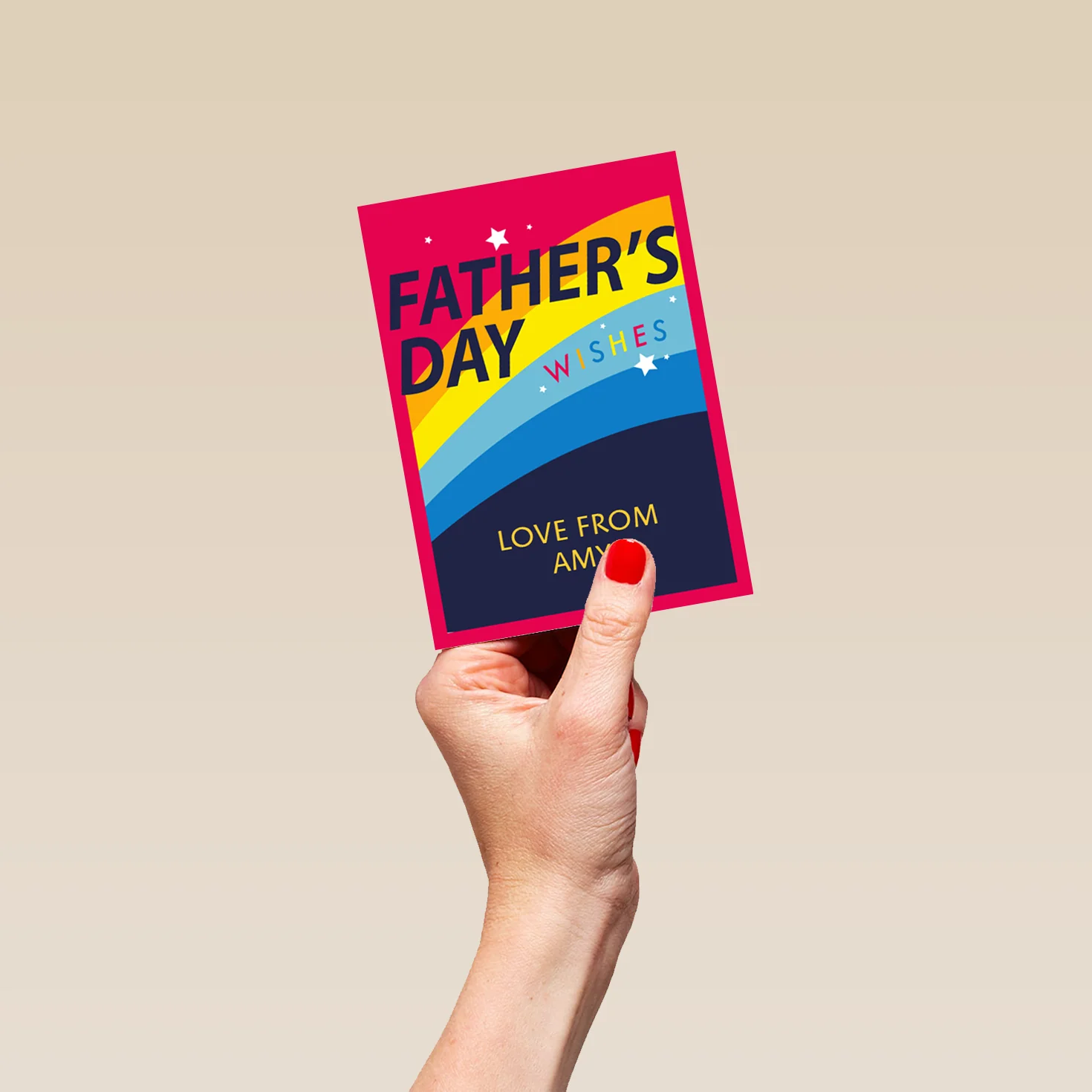 Personalised Father's Day Wishes Rainbow Card - Image 4