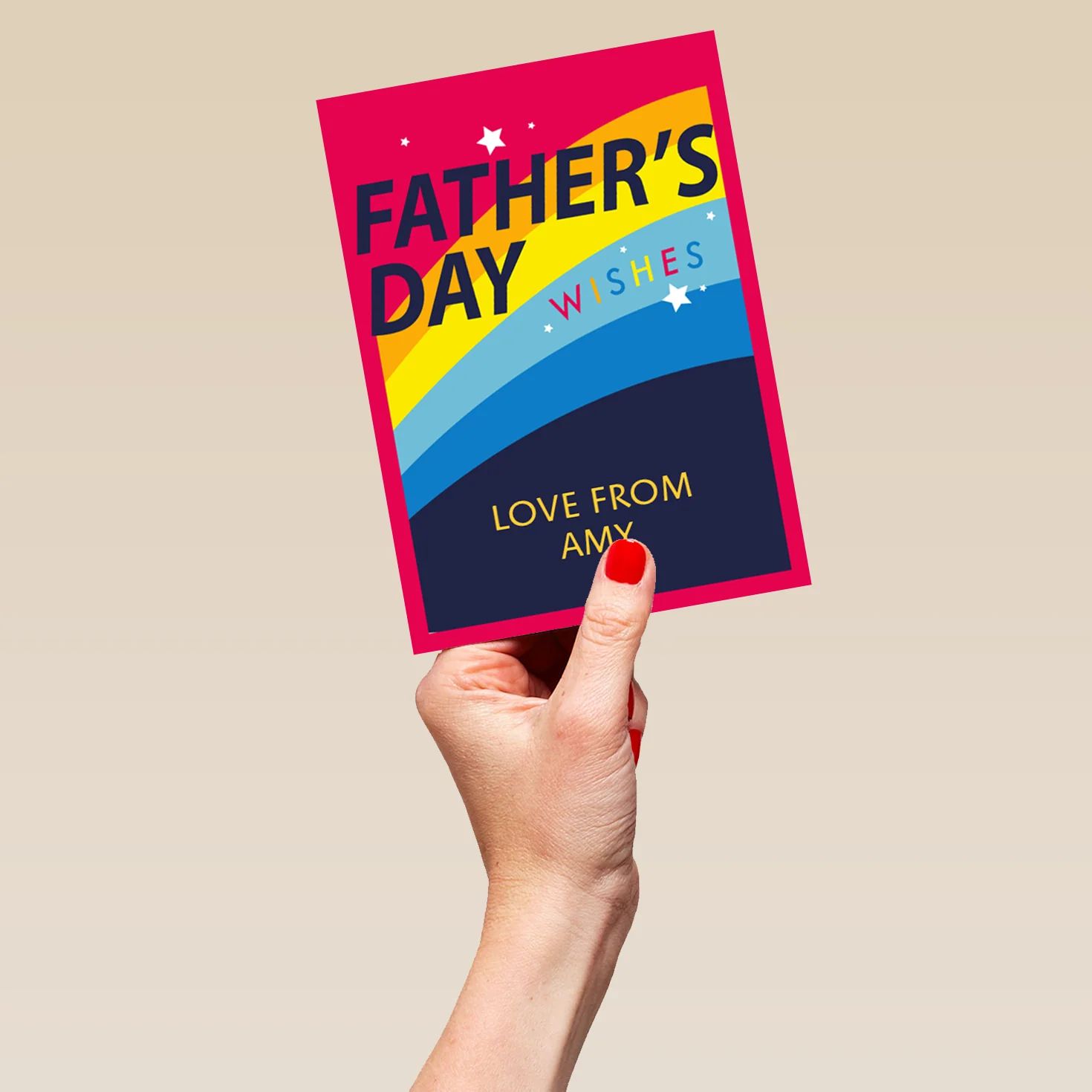 Personalised Father's Day Wishes Rainbow Card - Image 5