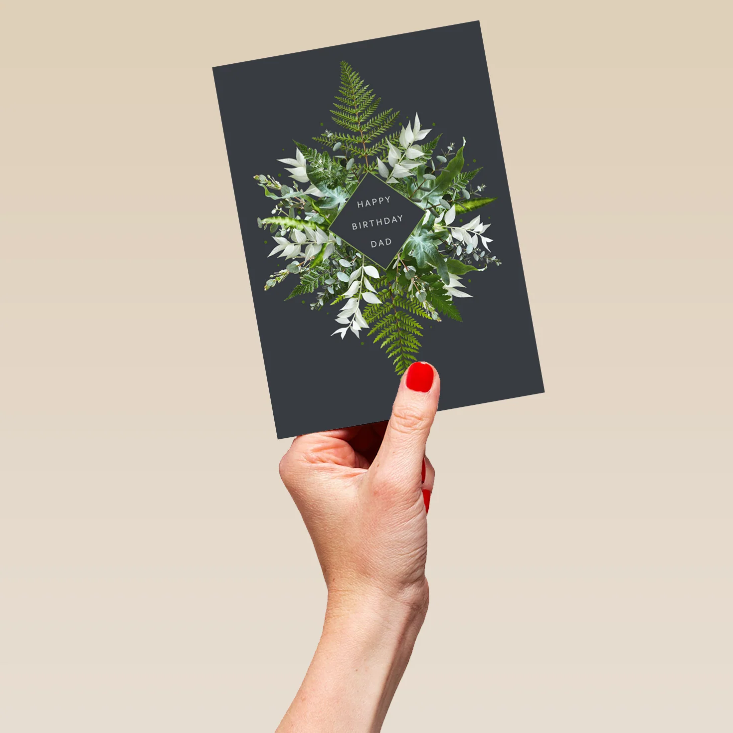 Personalised Ferns & Flowers Design Birthday Card - Image 5