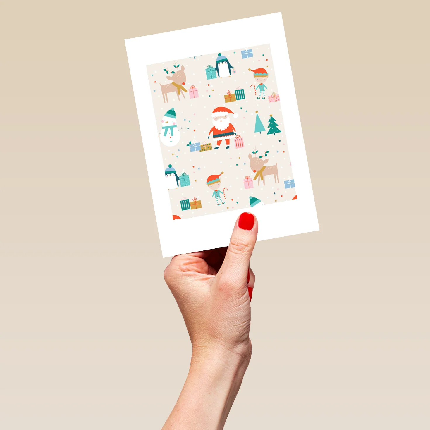 Personalised Festive Elves Design Christmas Card - Image 5