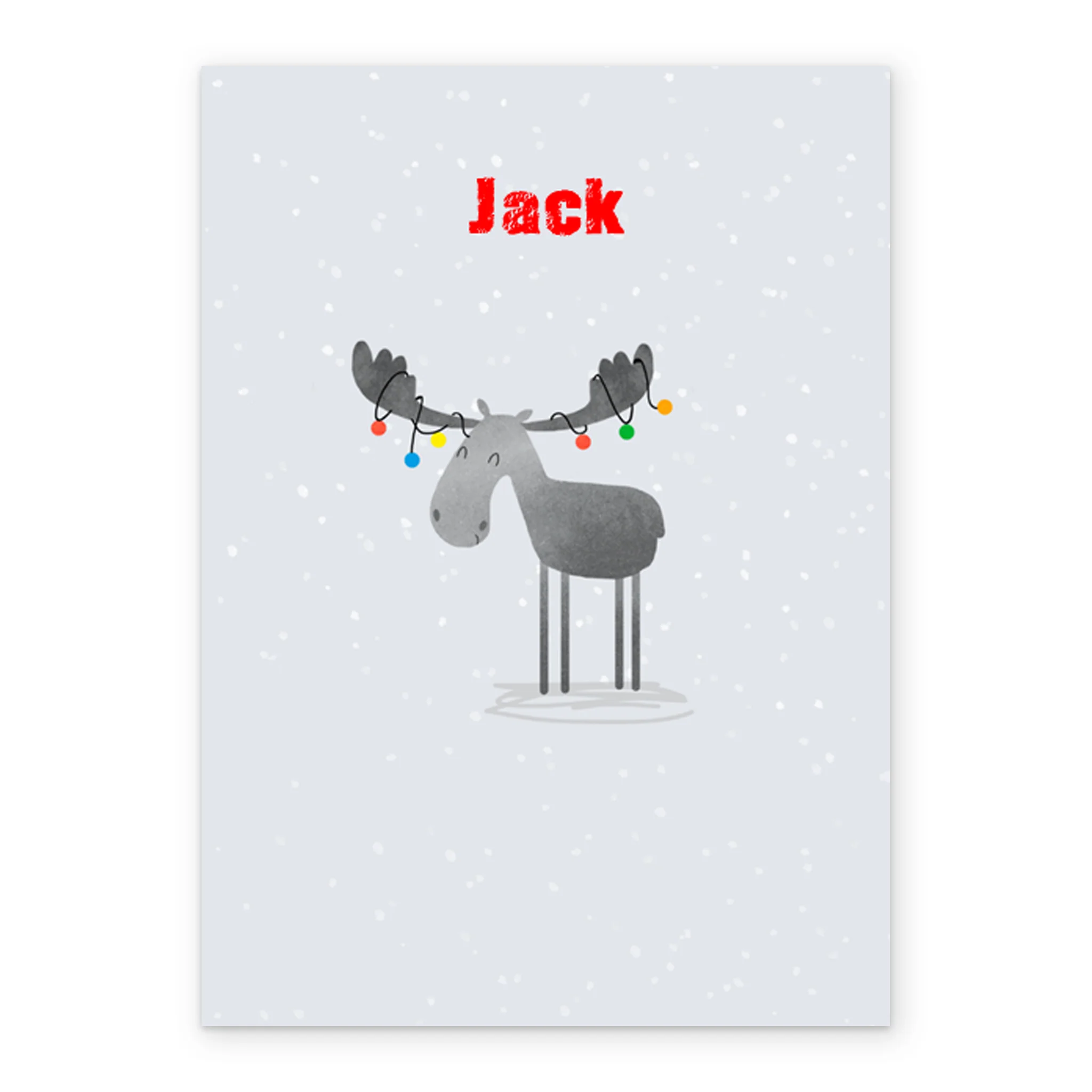 Personalised Festive Fun Snowy Reindeer Christmas Card - Image 2