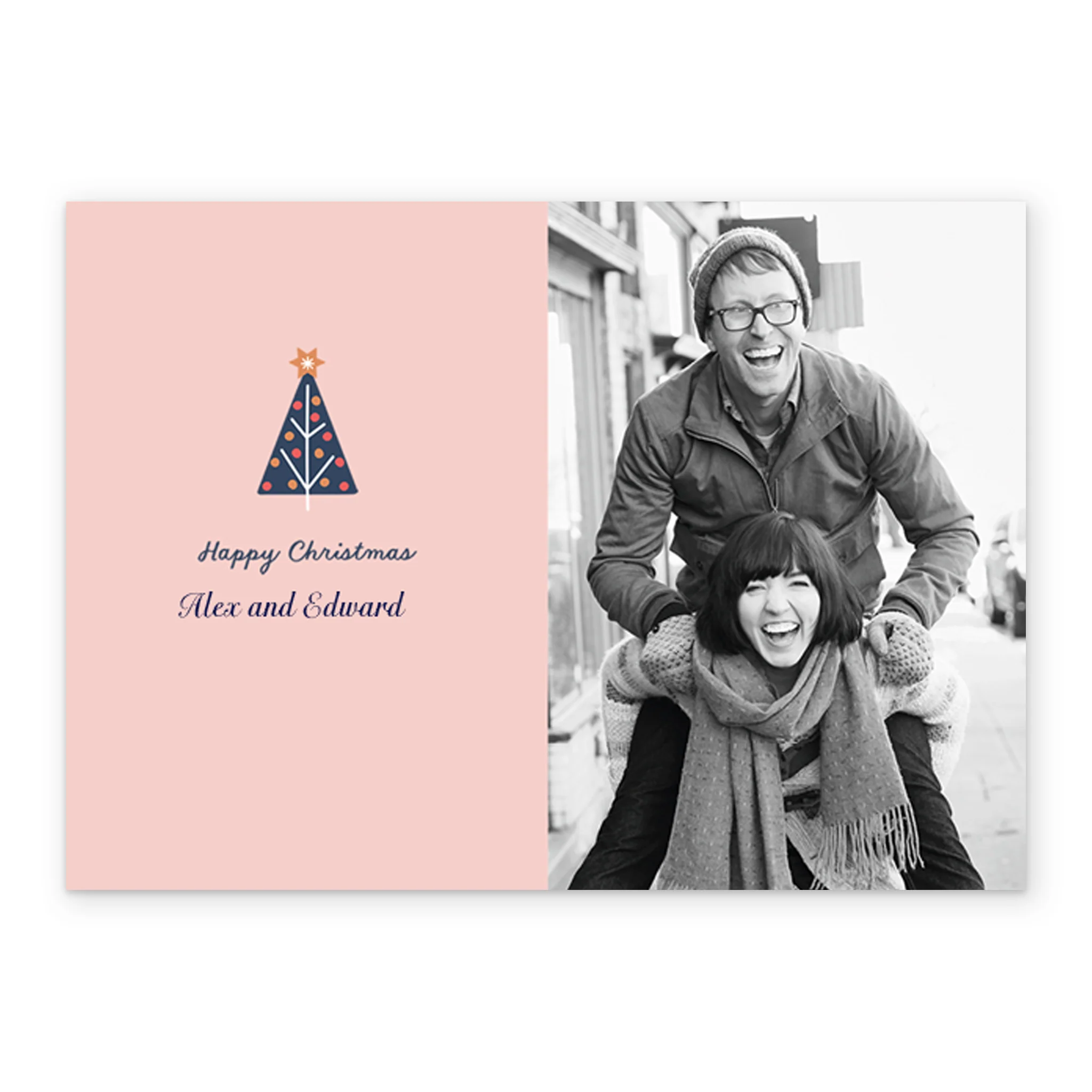 Personalised Festive Happy Photo Tree Christmas Card - Image 2