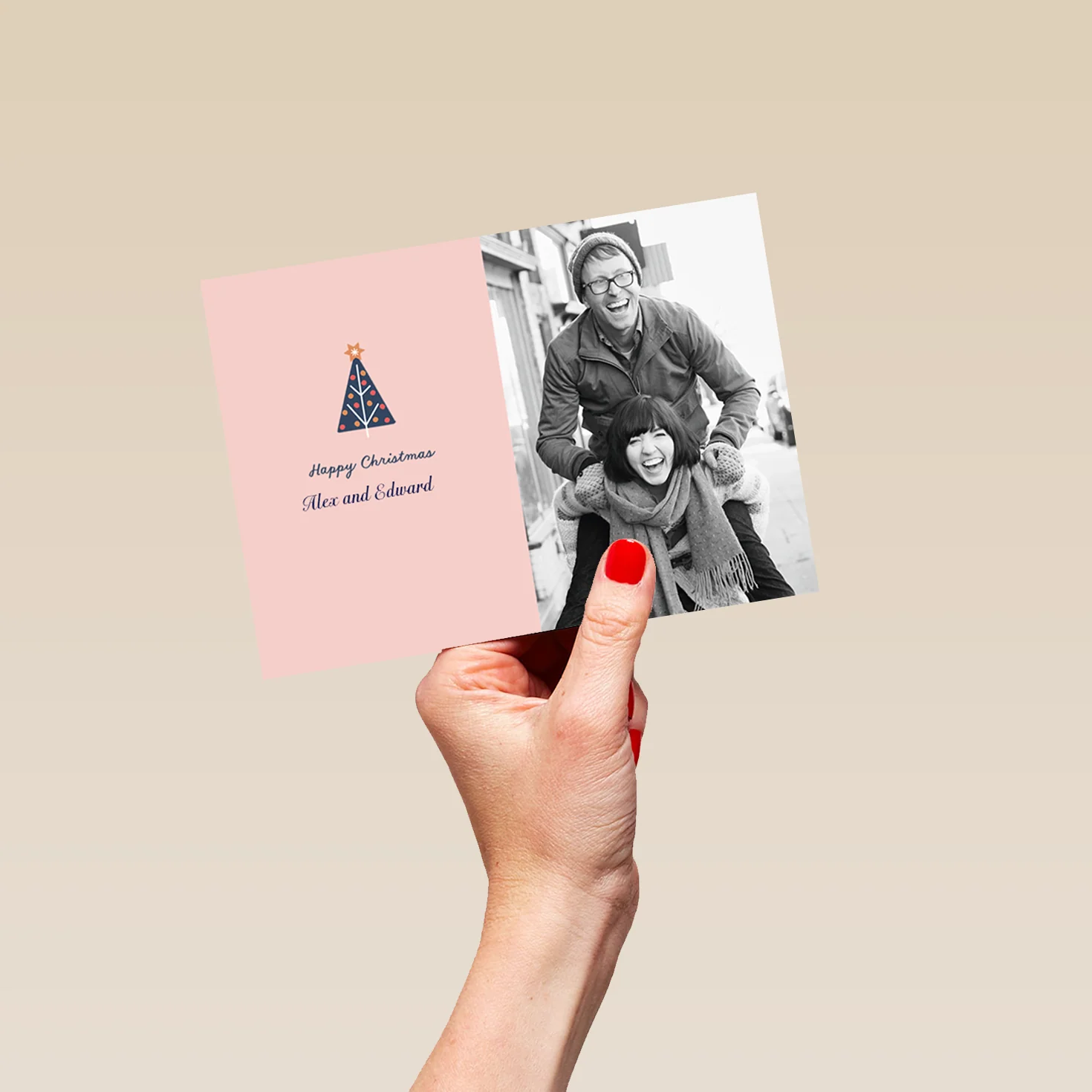 Personalised Festive Happy Photo Tree Christmas Card - Image 5
