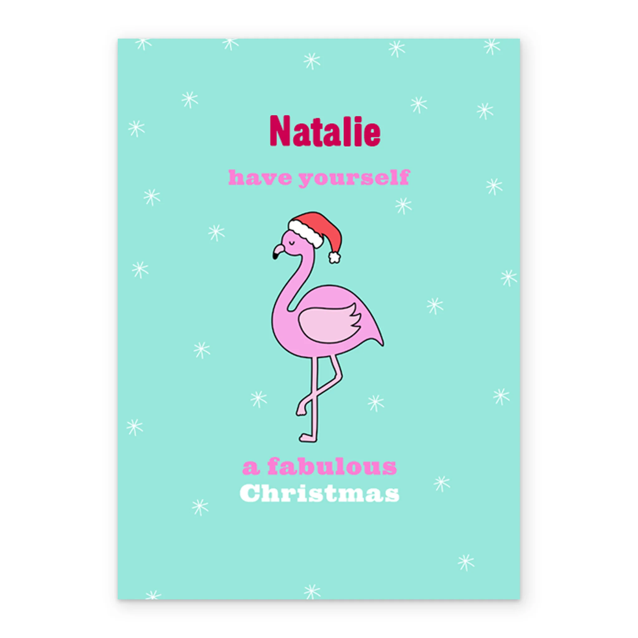 Personalised Festive Merry Flamingo Christmas Card - Image 2