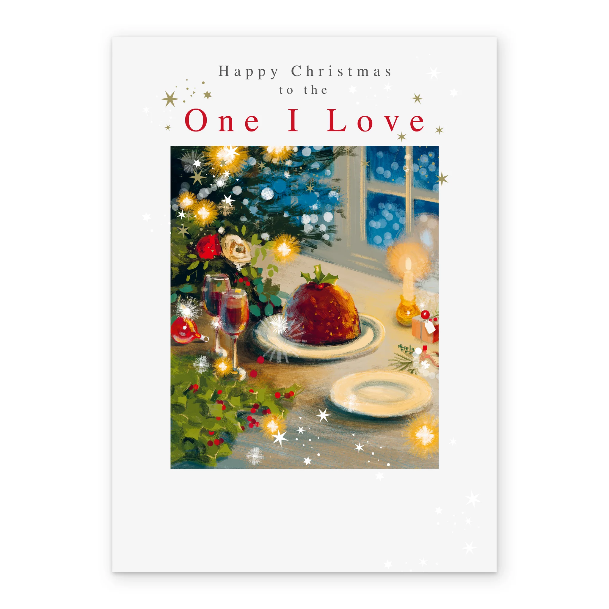 Personalised Festive Pudding Christmas Card for One I Love - Image 2
