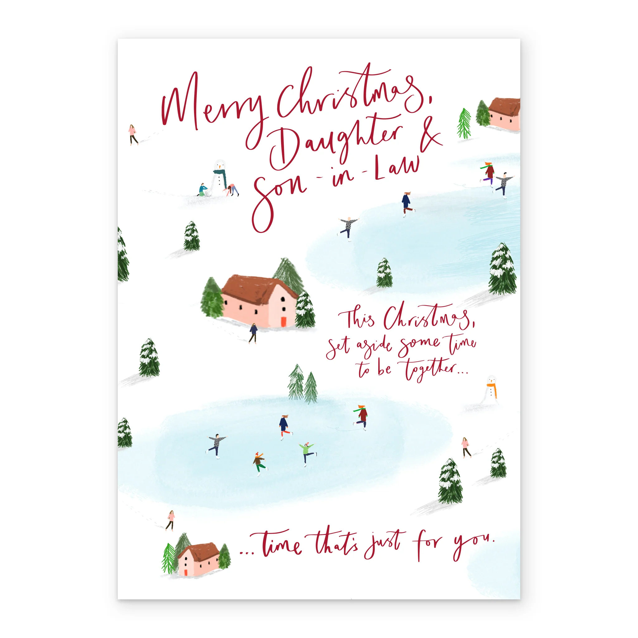 Personalised Festive Winter Daughter & Son-in-Law Christmas Card - Image 2