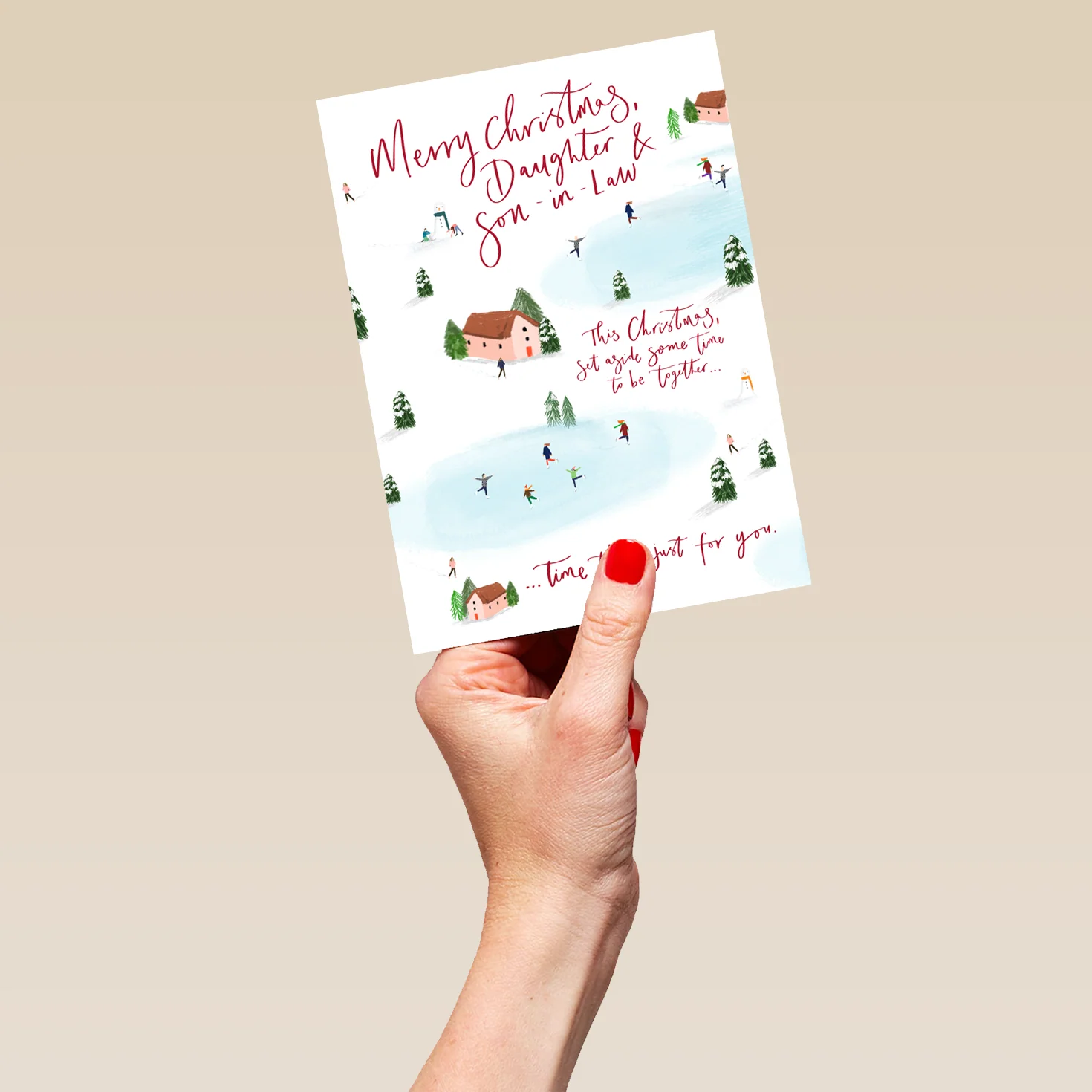 Personalised Festive Winter Daughter & Son-in-Law Christmas Card - Image 5
