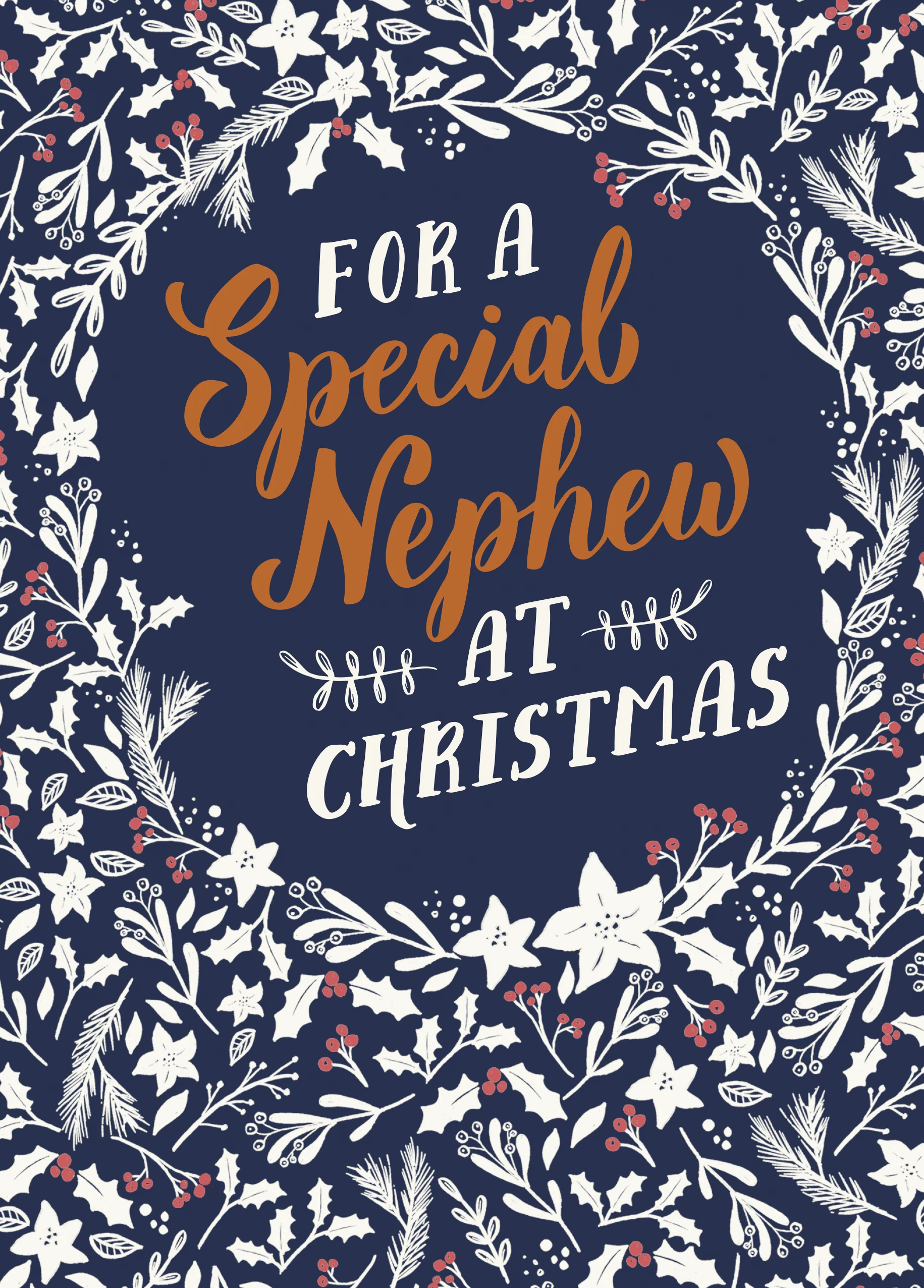 Personalised Festive Winter Nephew Christmas Card