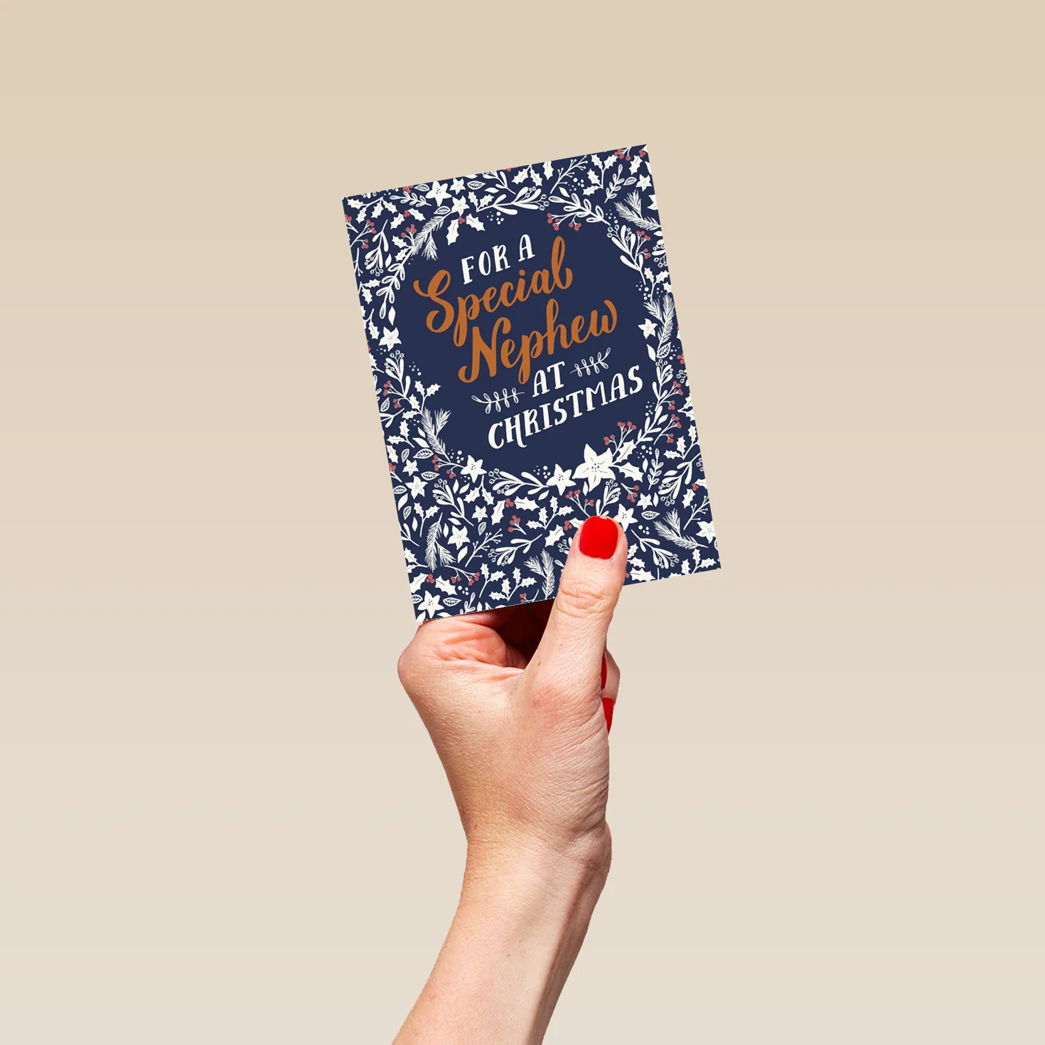Personalised Festive Winter Nephew Christmas Card - Image 4