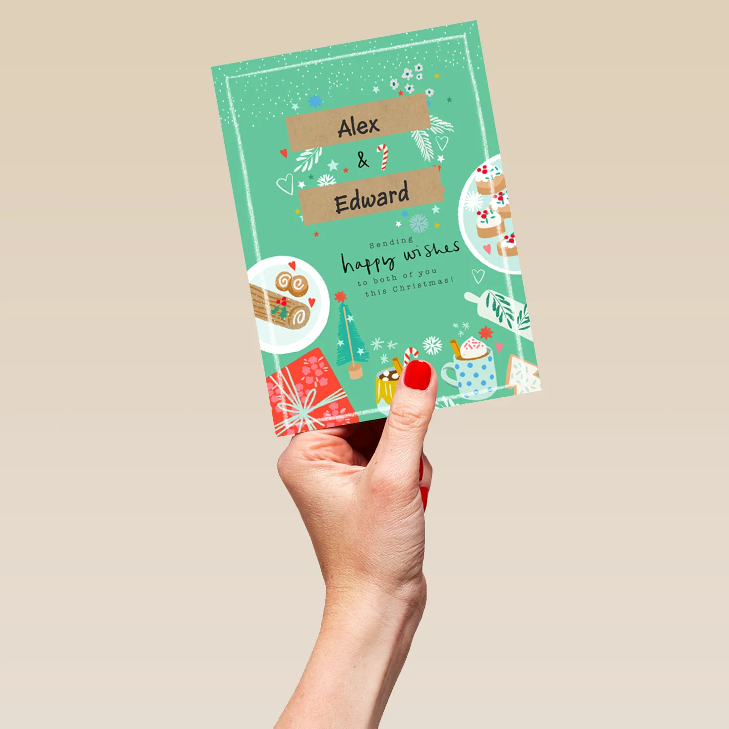 Personalised Festive Wishes Christmas Card to Both of You - Image 5