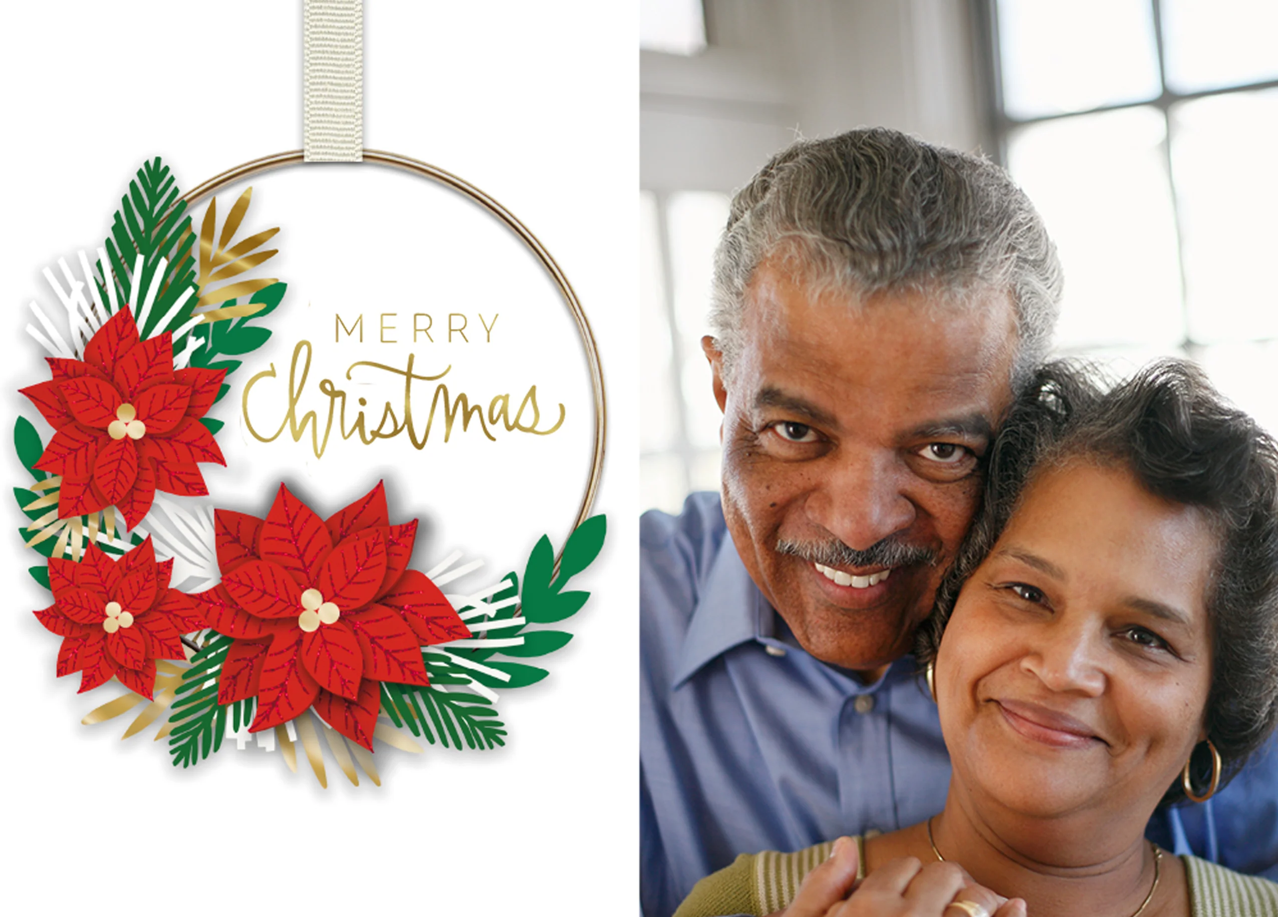 Personalised Festive Wreath Photo Christmas Card