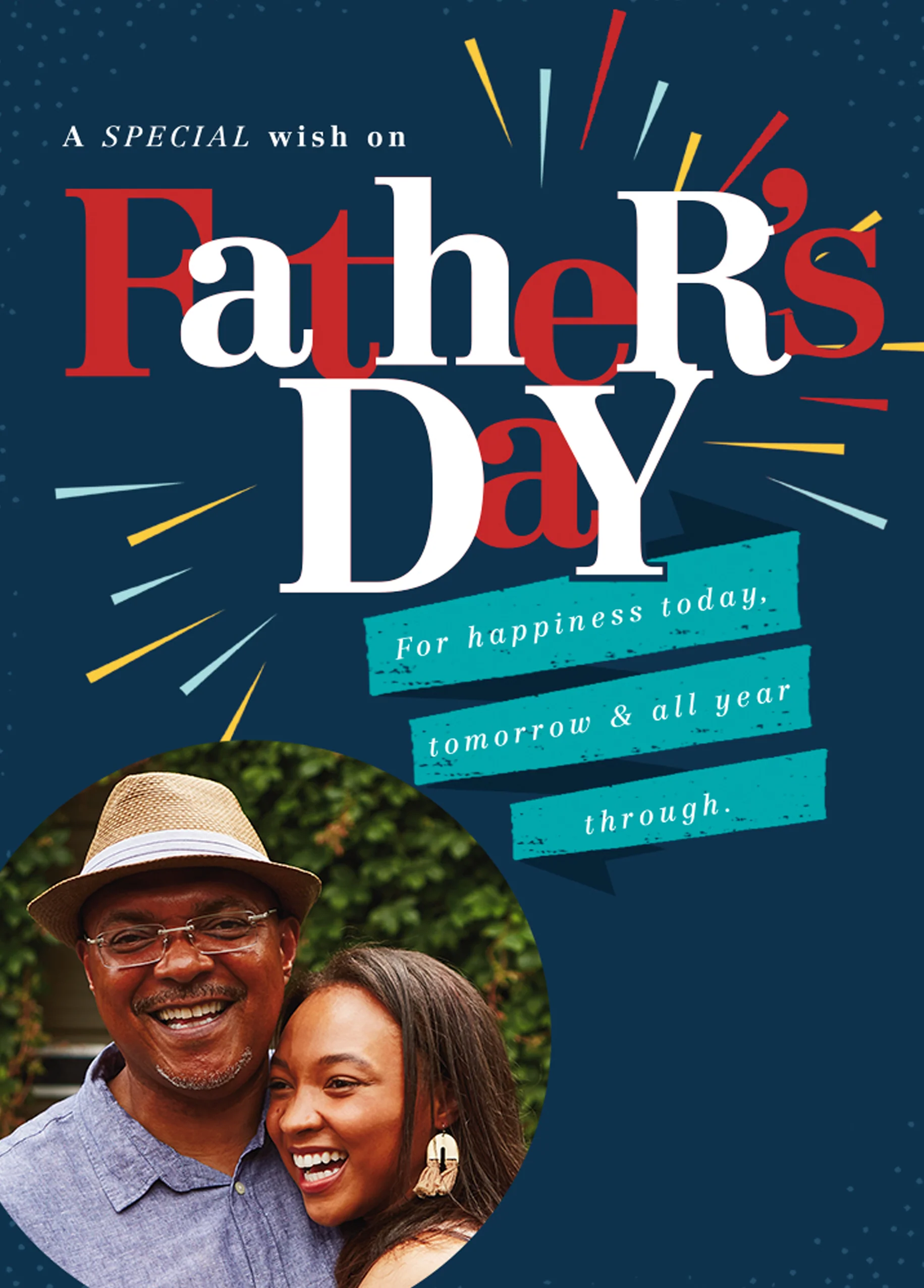 Personalised Fireworks Photo Father's Day Card