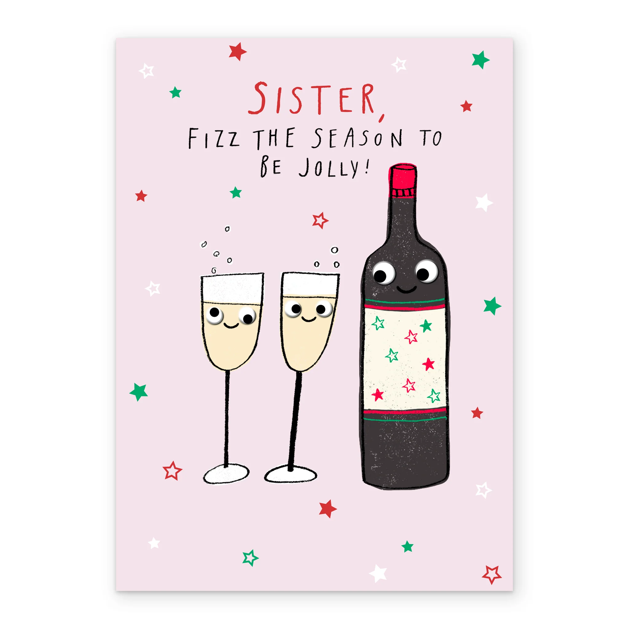 Personalised Fizz Season Christmas Card For Sister - Image 2