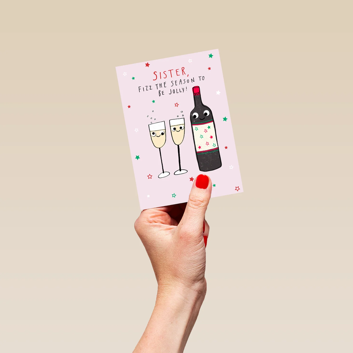 Personalised Fizz Season Christmas Card For Sister - Image 4