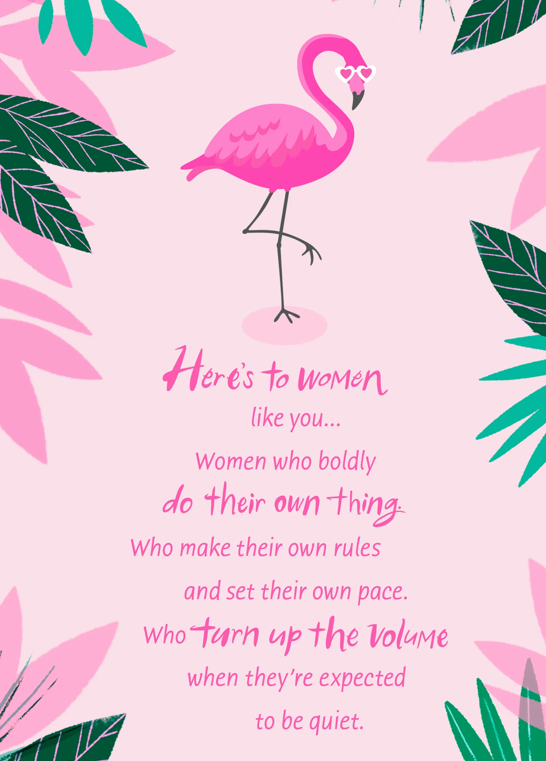Personalised Flamingo Women's Encouragement Card