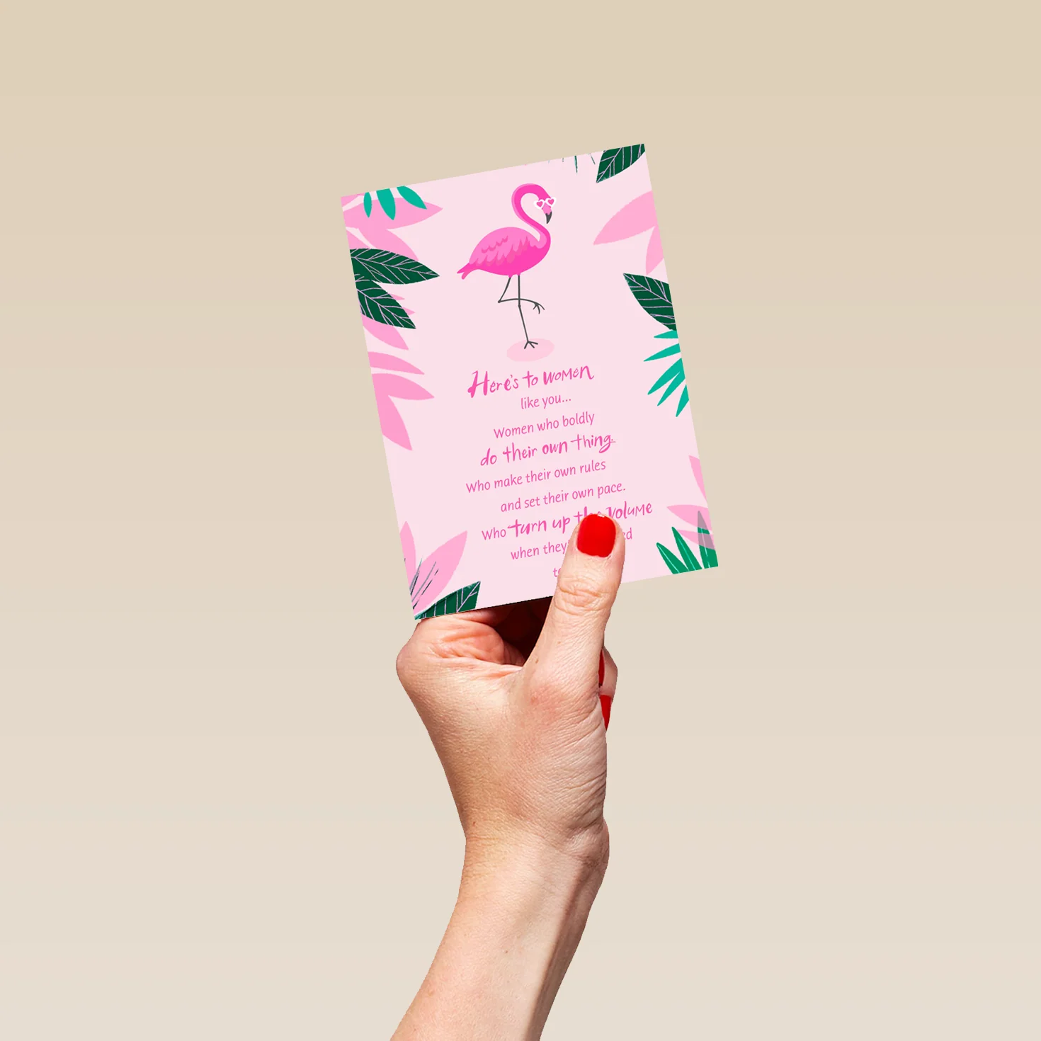 Personalised Flamingo Women's Encouragement Card - Image 4