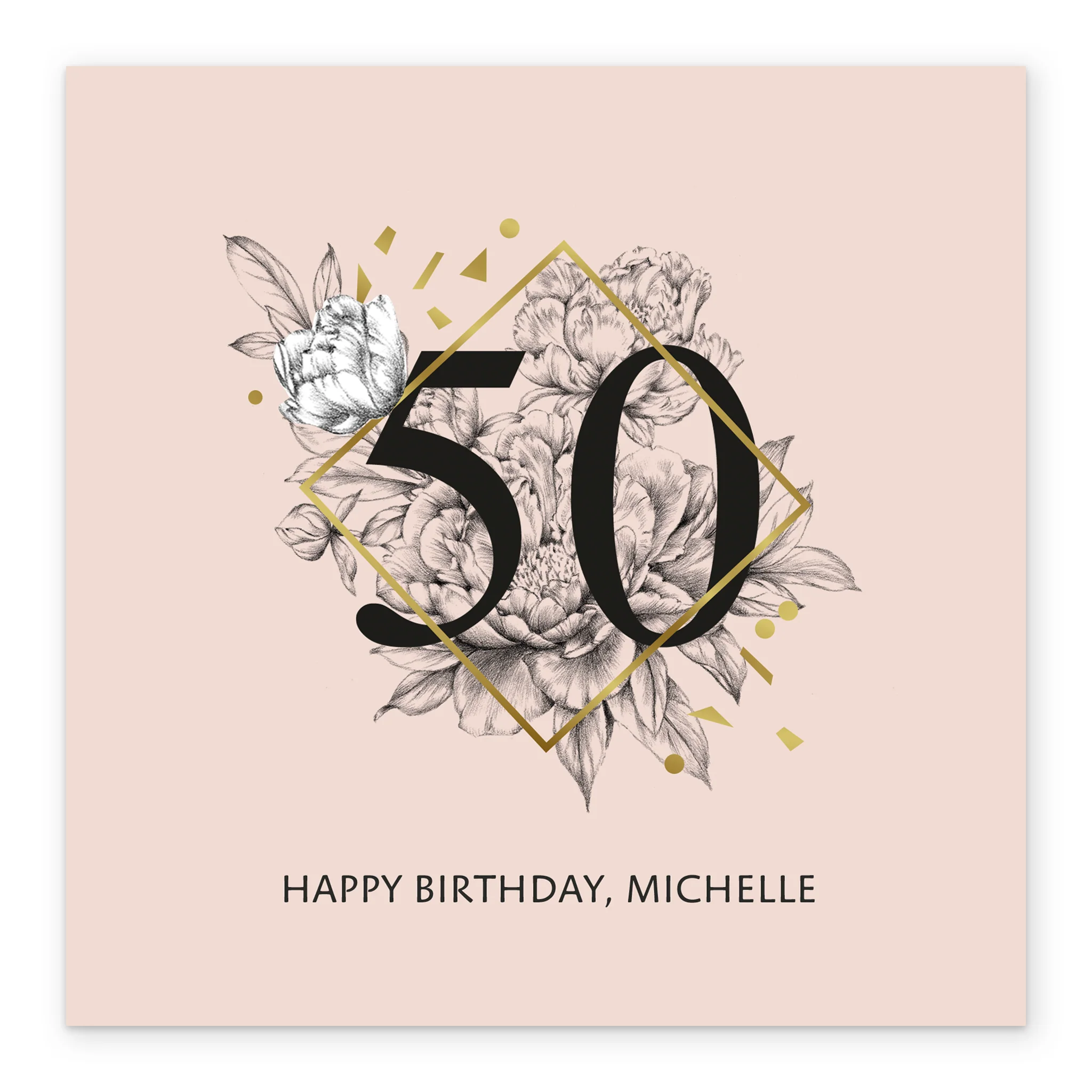Personalised Floral 50th Birthday Card For Her - Image 2