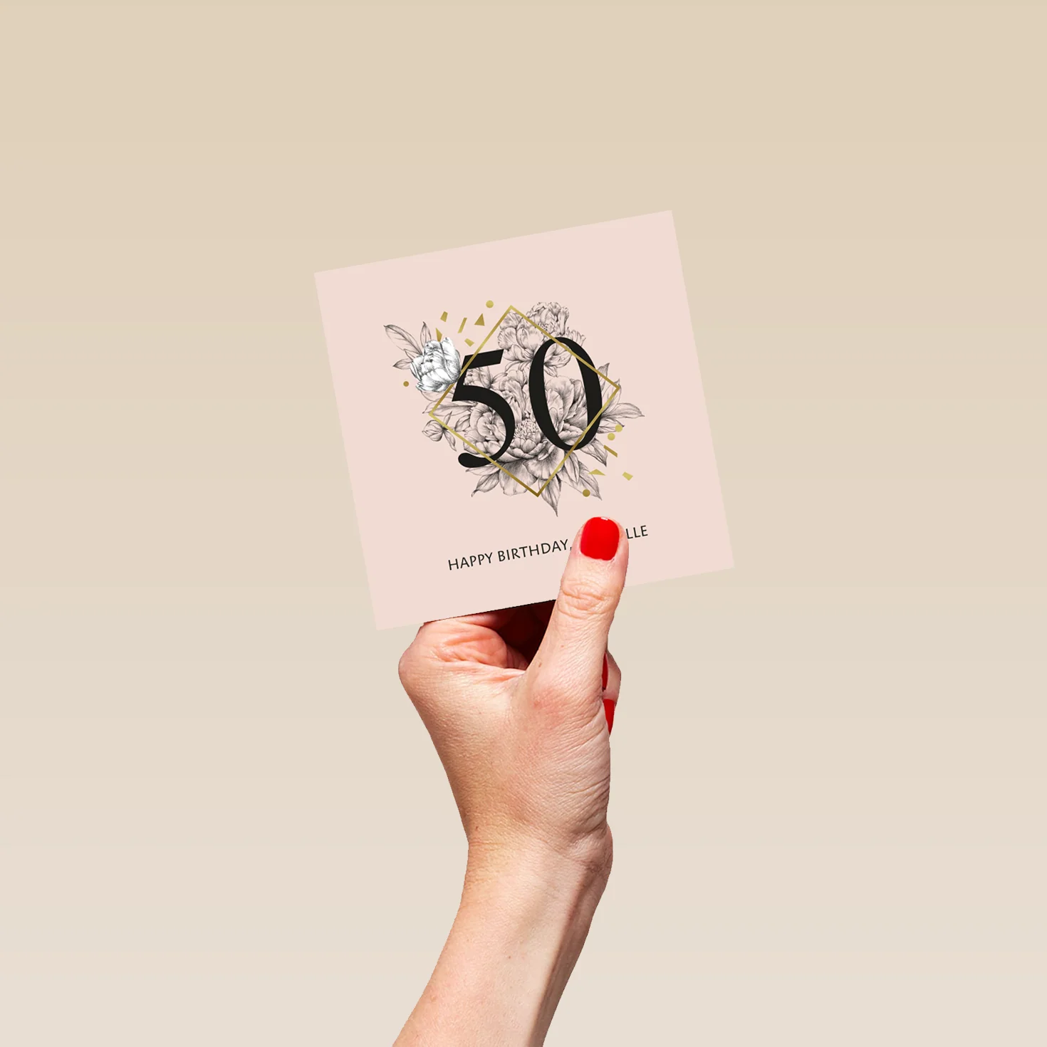 Personalised Floral 50th Birthday Card For Her - Image 4