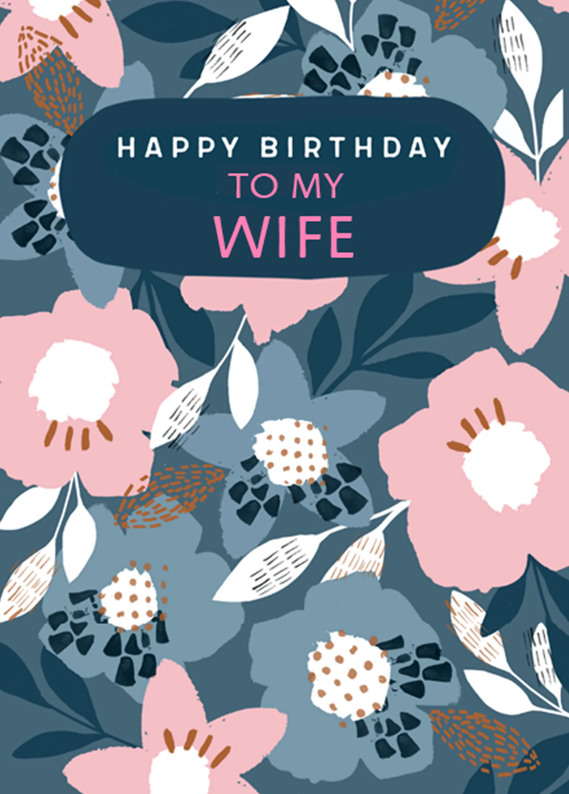 Personalised Floral Birthday Card For Wife