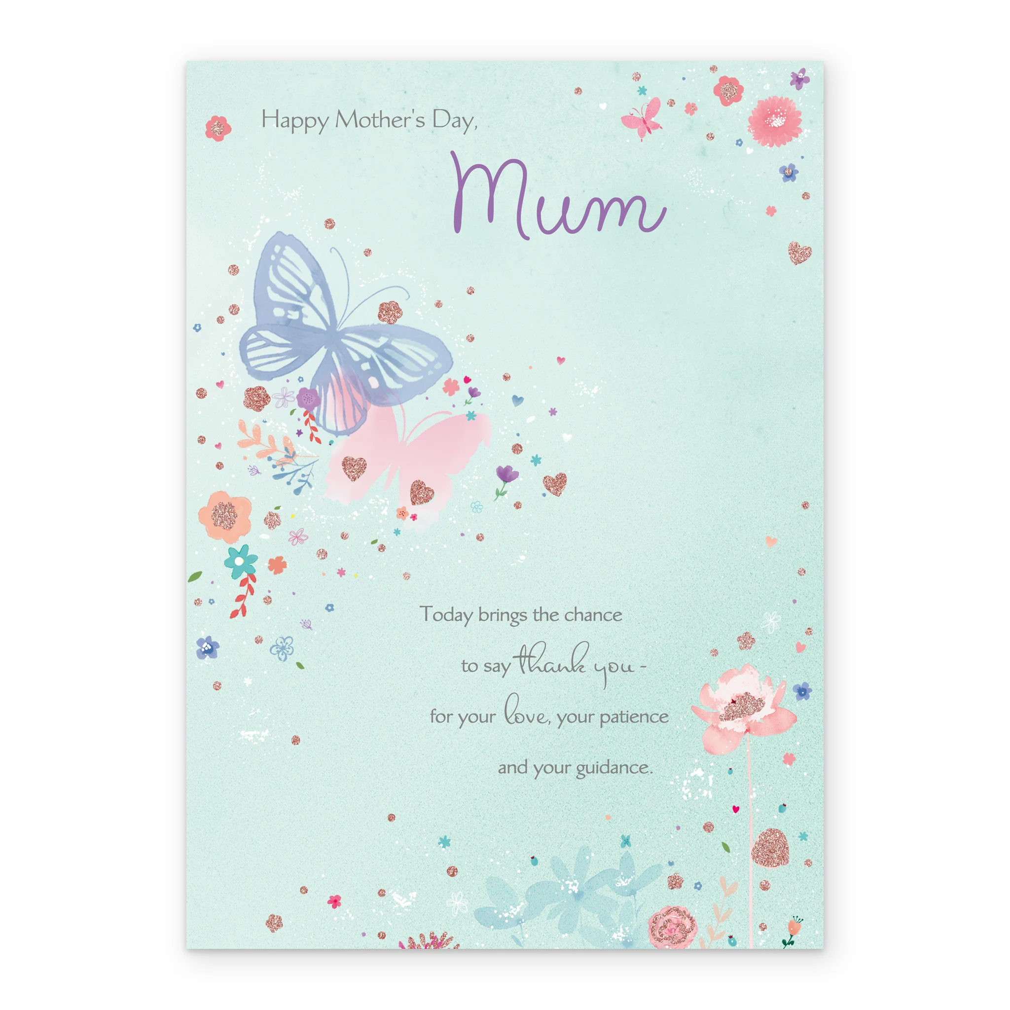 Personalised Floral Butterflies Mother's Day Card For Mum - Image 2