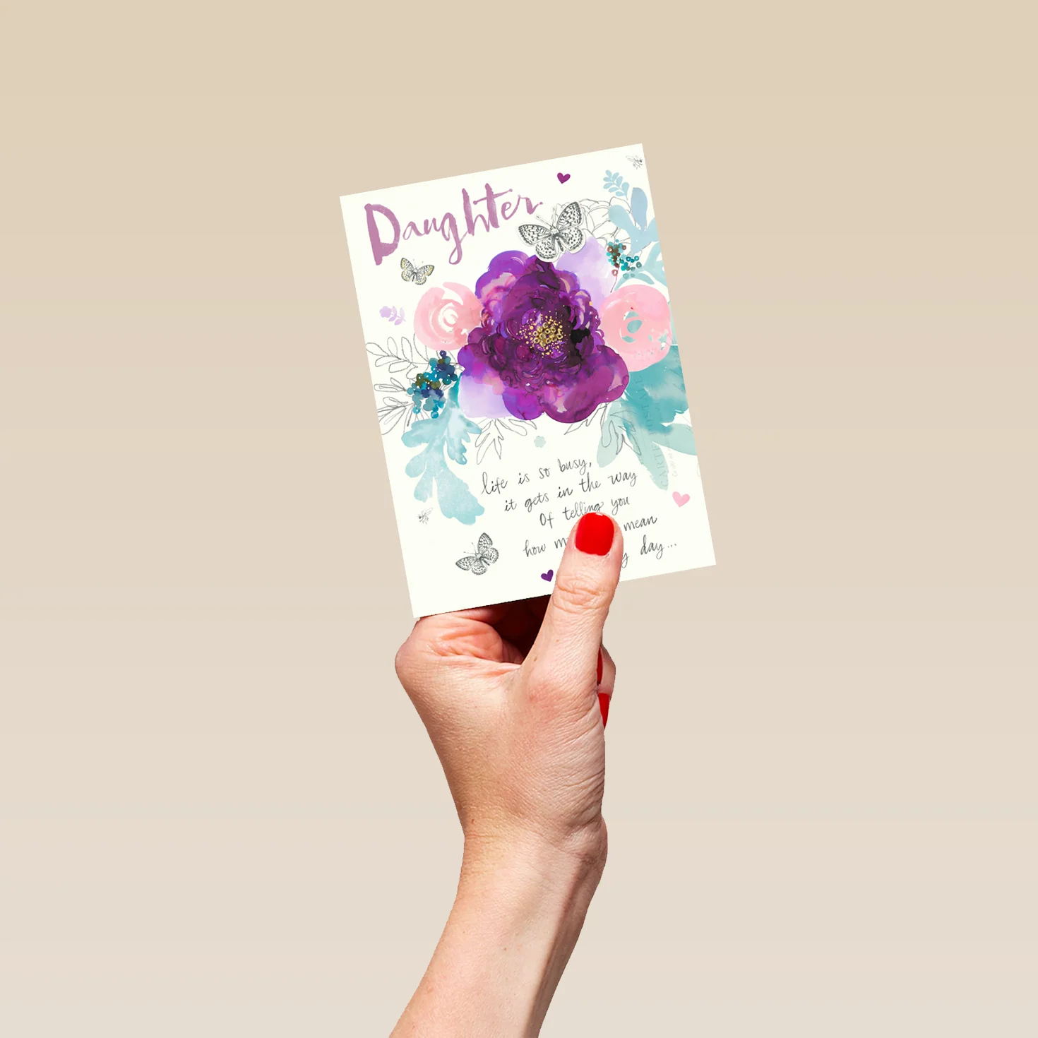 Personalised Floral Butterfly Card For Daughter - Image 4