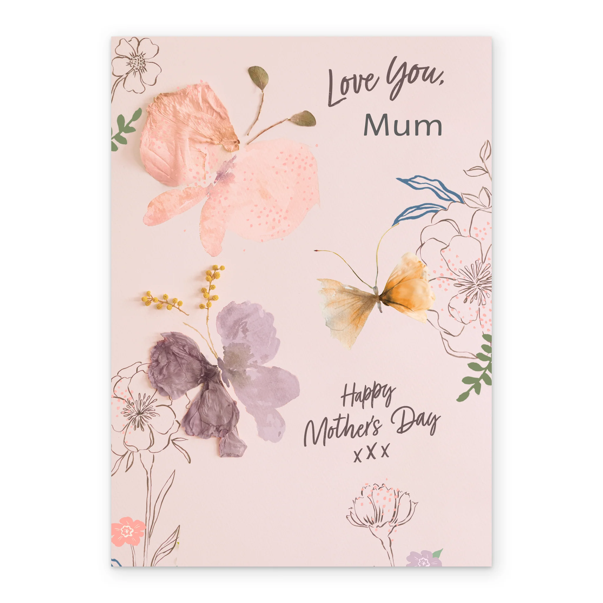 Personalised Floral Butterfly Mother's Day Card For Mum - Image 2