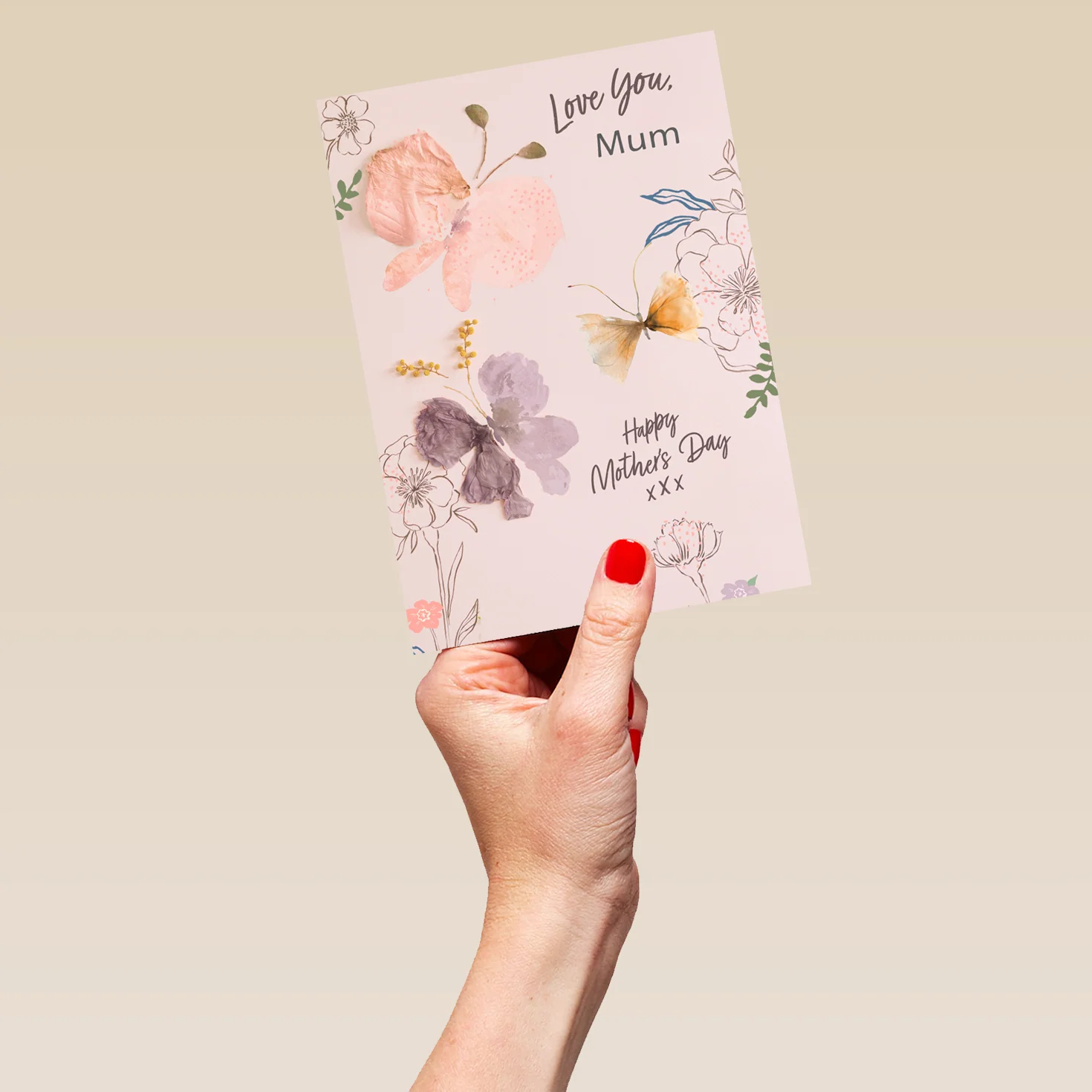 Personalised Floral Butterfly Mother's Day Card For Mum - Image 5