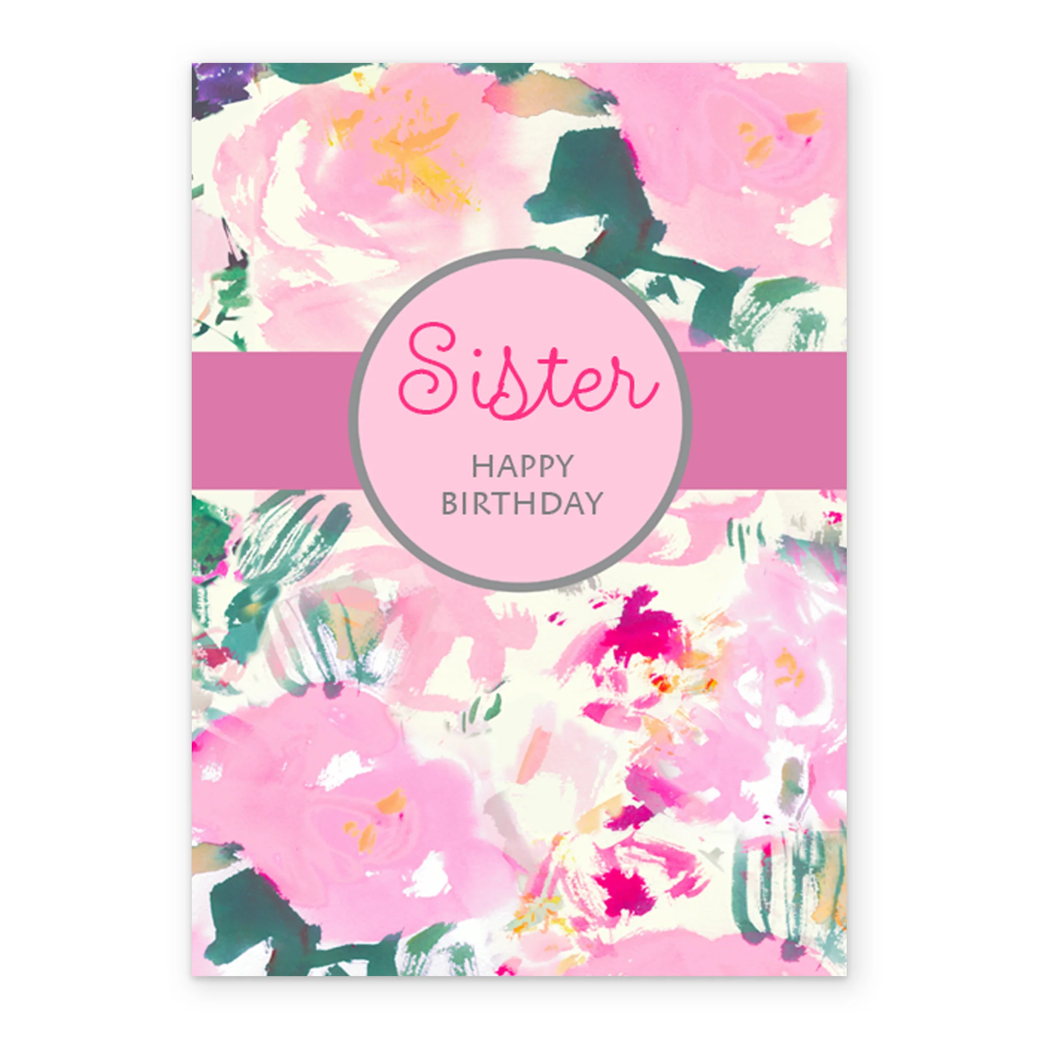 Personalised Floral Design Birthday Card For Sister - Image 2